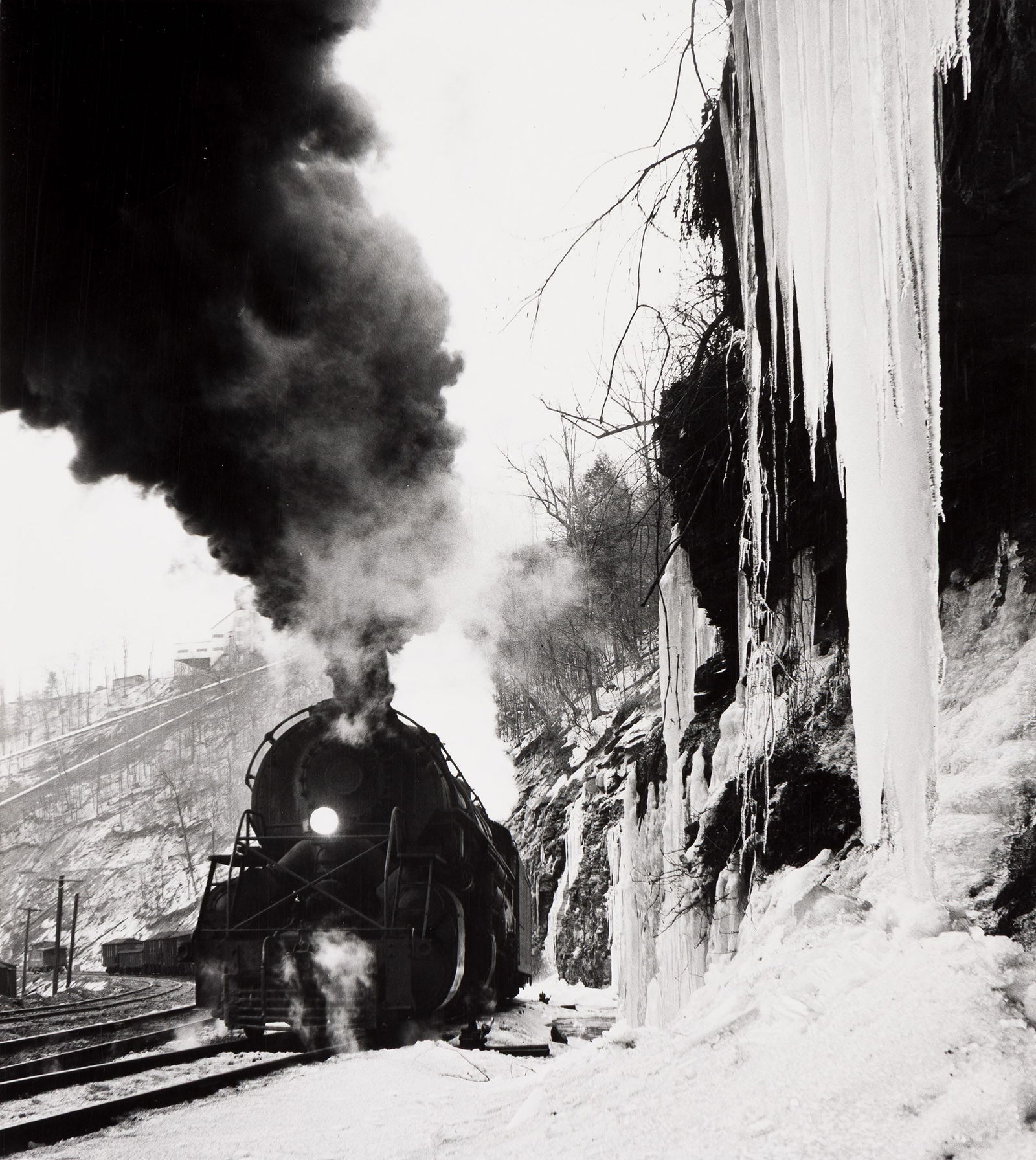 O. Winston Link. Second Pigeon Creek Shifter and Icicles, near Gilbert, West Virginia, March 16, (1 of 2)