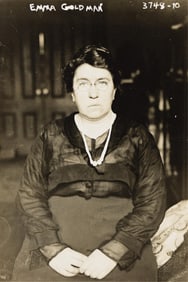 Portrait of Emma Goldman (1869-1940) after her arrest. 1916.