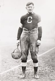 A portrait of Jim Thorpe, the first Native American athlete to win a gold medal at the Olympic