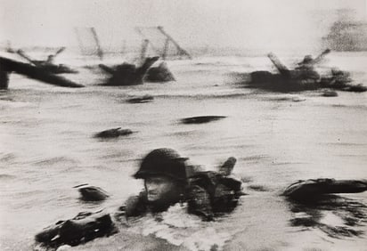 Robert Capa. American troops landing on D-Day, Omaha Beach, near Colleville-sur-Mer, Normandy coast.