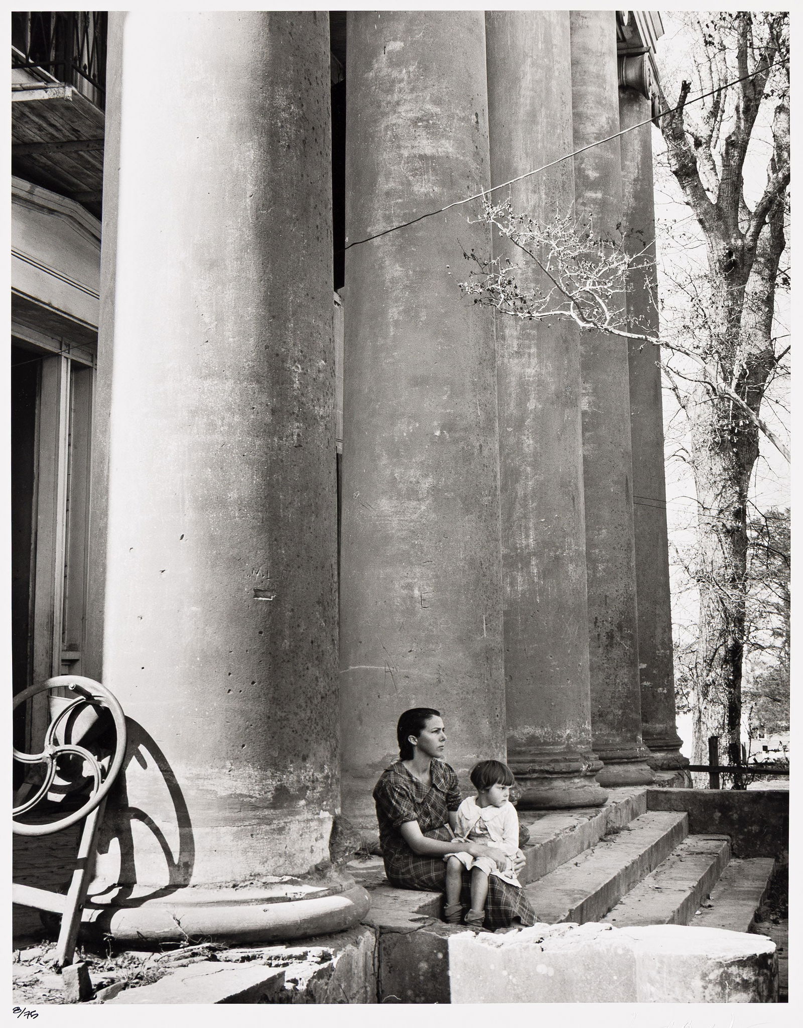 Margaret Bourke-White. Seated Mother and Daughter on Steps of Old Mansion, Clinton, Louisiana. 1936;: Margaret Bourke-White1904-1971Seated Mother and Daughter on Steps of Old Mansion, Clinton, Louisiana. 1936; printed 1999.Silver printWith Bourke-White's facsimile signature blind stamp and the edition