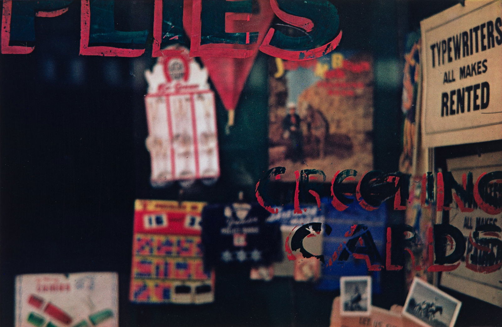 Harry Callahan. Chicago (Typewriter Shop). Circa 1949; printed 1970s.: Harry Callahan1912-1999Chicago (Typewriter Shop). Circa 1949; printed 1970s.Dye transfer printWith Callahan's signature in pencil on recto.The image 8 7/8 x 13 3/8 in. (22.5 x 34 cm.), the sheet 11 x