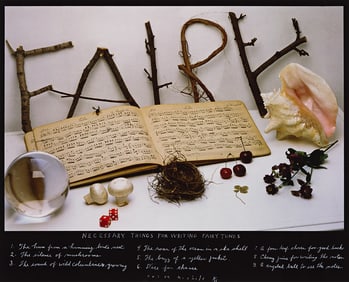 Duane Michals. Necessary Things for Writing Fairy Tunes. 1989.