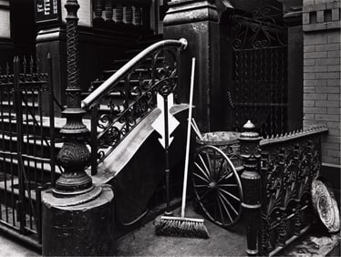 Brett Weston. Stairway with Broom, New York. 1945; printed 1980s.