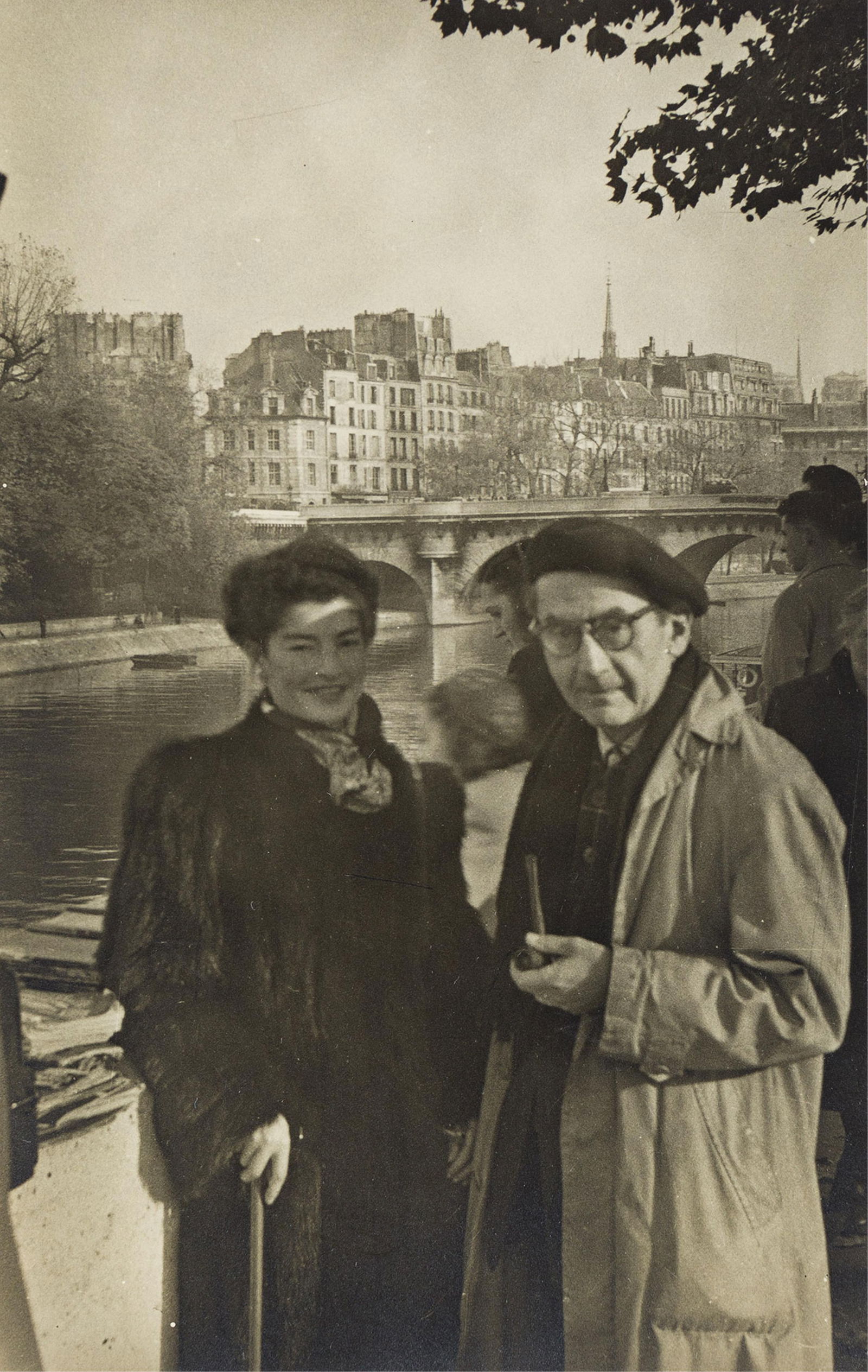 Man Ray. Self-portrait with Juliet. Early 1960s.: Man Ray1890-1976Self-portrait with Juliet. Early 1960s.Silver printWith Man Ray's inscription in ink on verso.This print is inscribed to George Hodel, who Man Ray and Juliet knew in Los Angeles in the