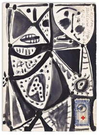 Will Barnet, Untitled (Indian Space ink drawing # 83), circa 1952.