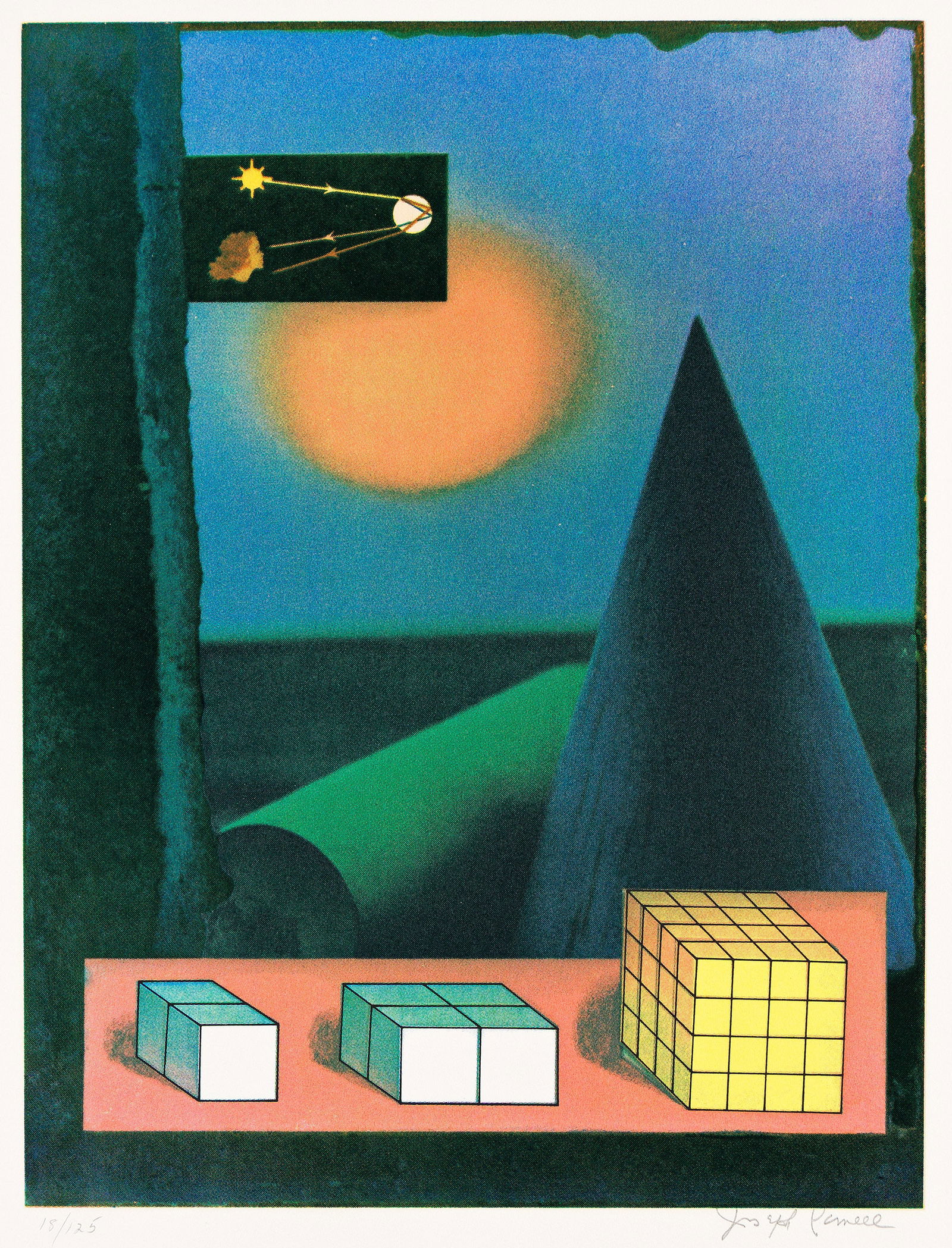 Joseph Cornell, How to Make a Rainbow, 1972.: Joseph Cornell(1903-1972)How to Make a Rainbow.Color screenprint with stencil and varnish on white wove paper, 1972.Signed and numbered 18/125 in pencil, lower margin. Printed by Styria Studio, Inc.,