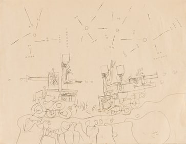 Roberto Matta, Study for "After the Nuremberg Trial," 1967.