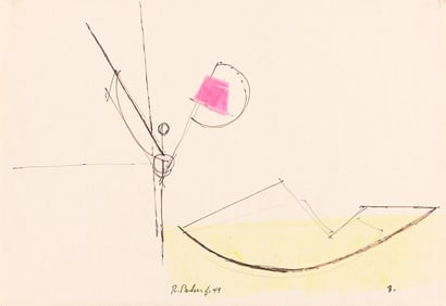 Ray Parker, Untitled, Drawing and Collage, (Pair).