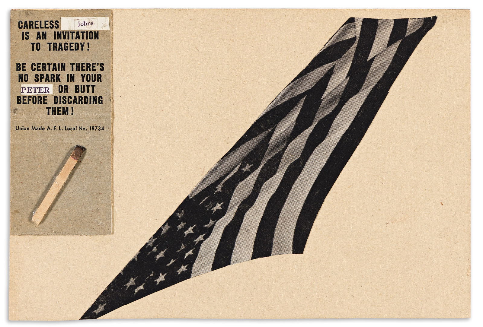 Ralph White, Mail Art, (Pair), 1958 and 1959.: Ralph White(b. 1921)Mail Art, (Pair).Mixed paper collage on card, 1958 and 1959 respectively.i) Signed and dated in pencil, verso.ii) Dated in pencil, verso.i); 4 1/2 x 7 in. (11.4 x 17.8 cm.)ii