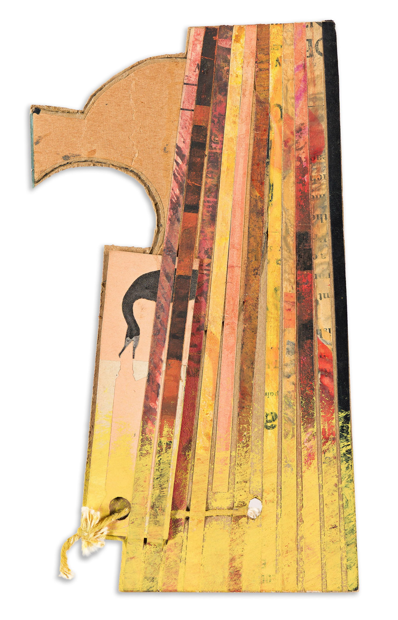 Ray Johnson, Envelope with 15 Enclosures, 1959.: Ray Johnson(1927-1995)Envelope with 15 Enclosures.Gouache with string and paper collage on card, 1959.Signed and dated in pencil, verso.7 x 4 in. (17.8 x 10.2 cm.)Frame: 12 1/2 x 13 1/2 x 3 1/2 in. (3