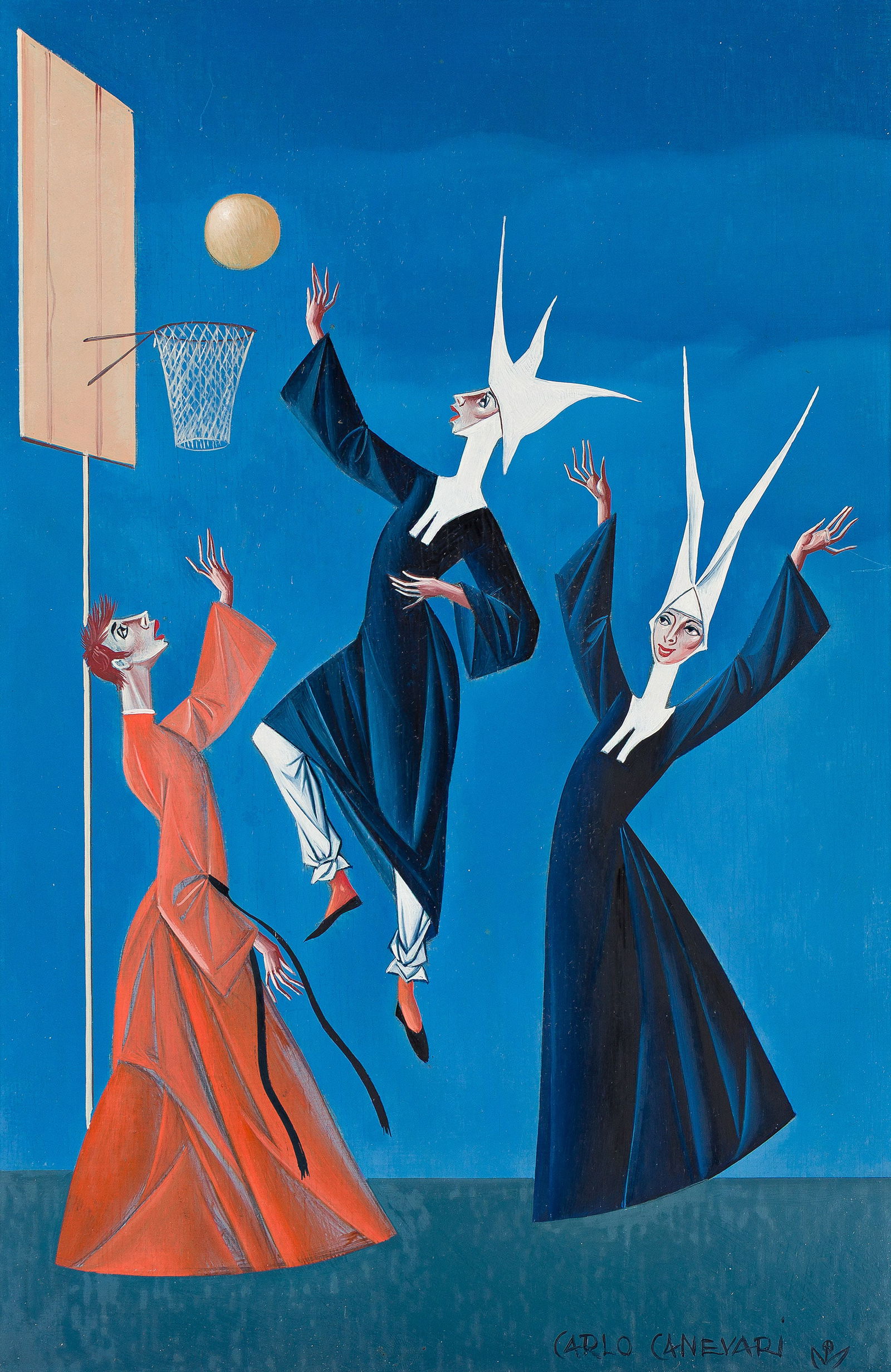 Carlo Canevari, Untitled, (Nuns playing basketball), 1977. (1 of 1)