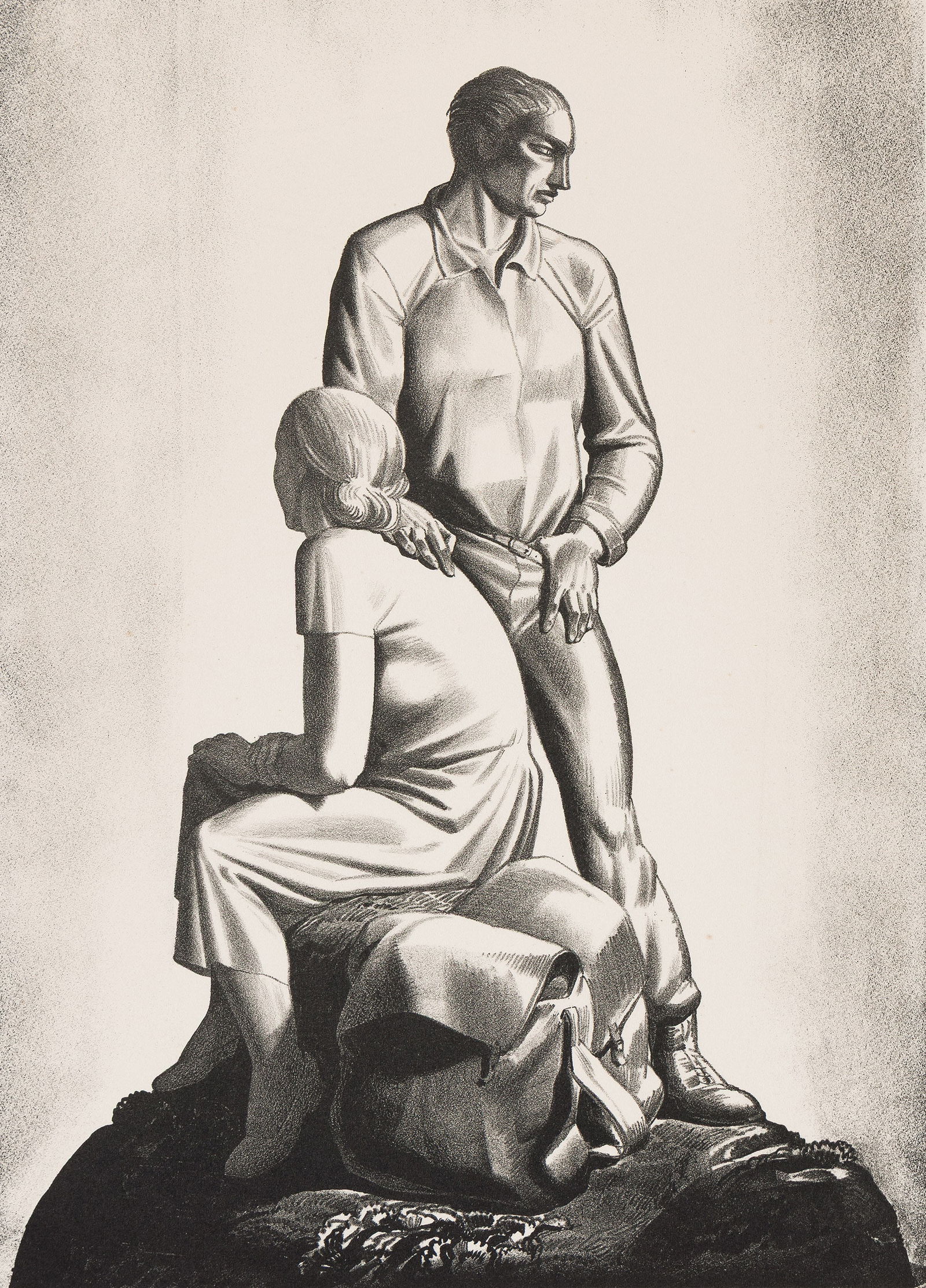 Rockwell Kent, And Now Where? 1936.: Rockwell Kent(1882-1971)And Now Where?Lithograph, 1936.Published by the American Artists Group, New York. Burne-Jones 110.Image: 13 1/8 x 9 3/8 in. (33.3 x 24 cm.), full margins.