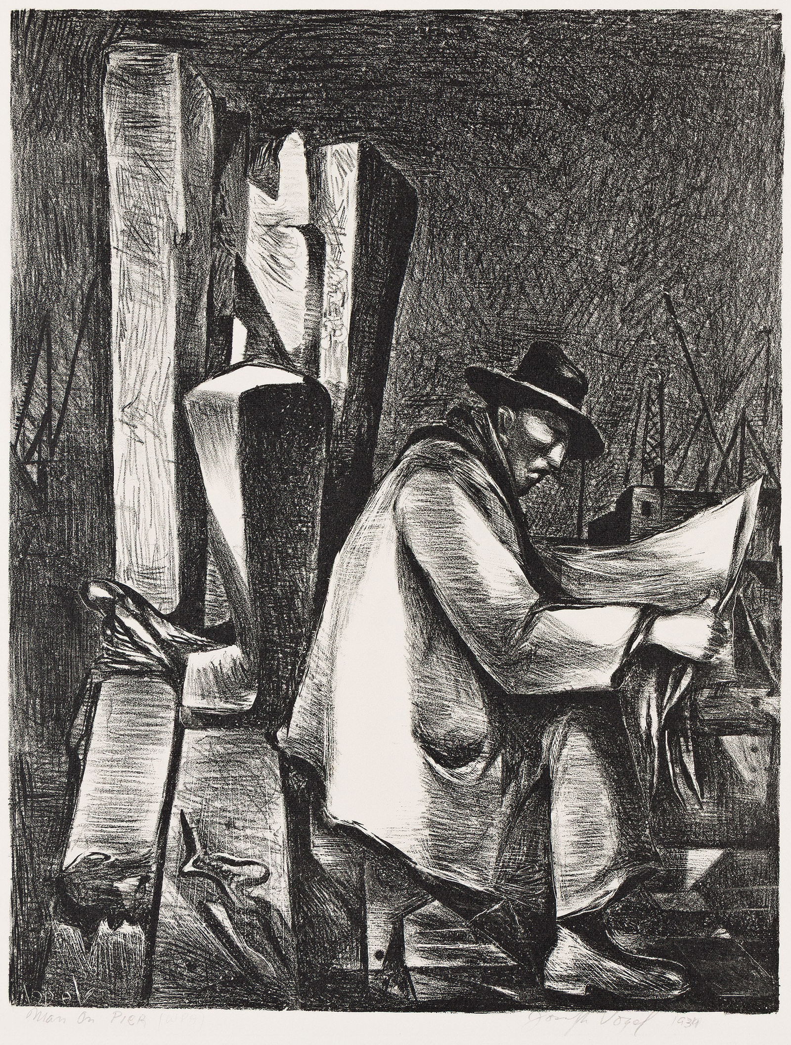 Joseph Vogel, Man on Pier, 1934. (1 of 1)