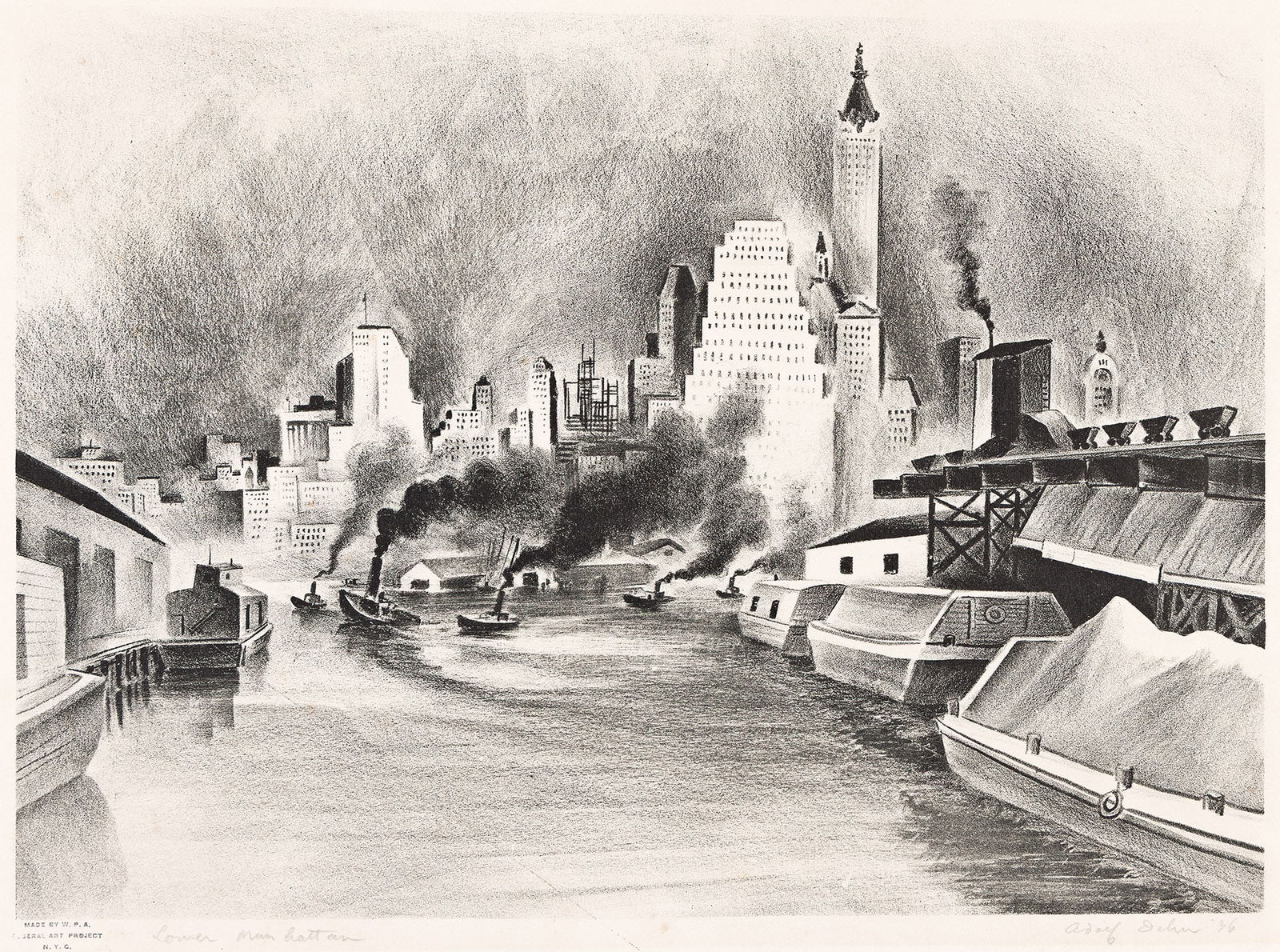 Adolf Dehn, Lower Manhattan, 1936. (1 of 1)