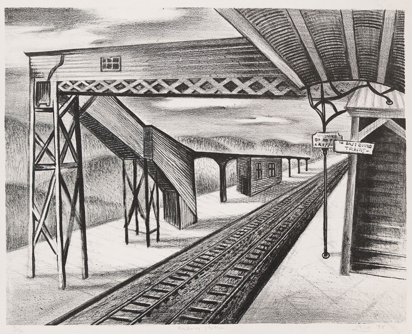 Leon Bibel, Railway Station, 1938. (1 of 1)