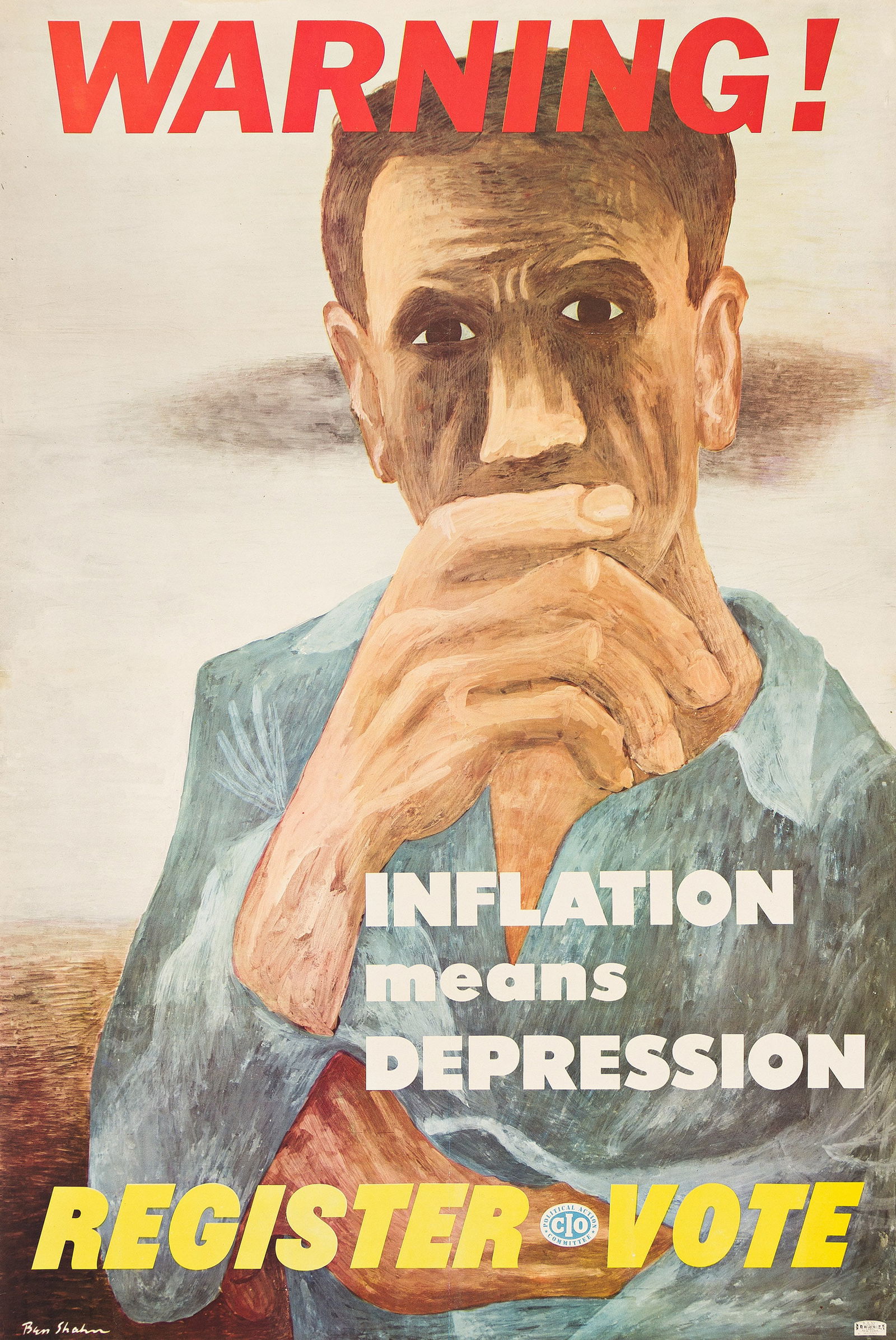 Ben Shahn, Warning! / Inflation Means Depression, 1946. (1 of 1)