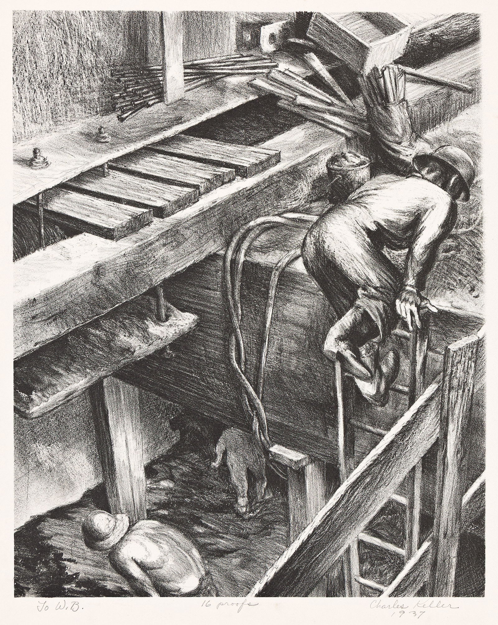 Charles Keller, Open Cut - 6th Avenue Subway, 1937. (1 of 1)