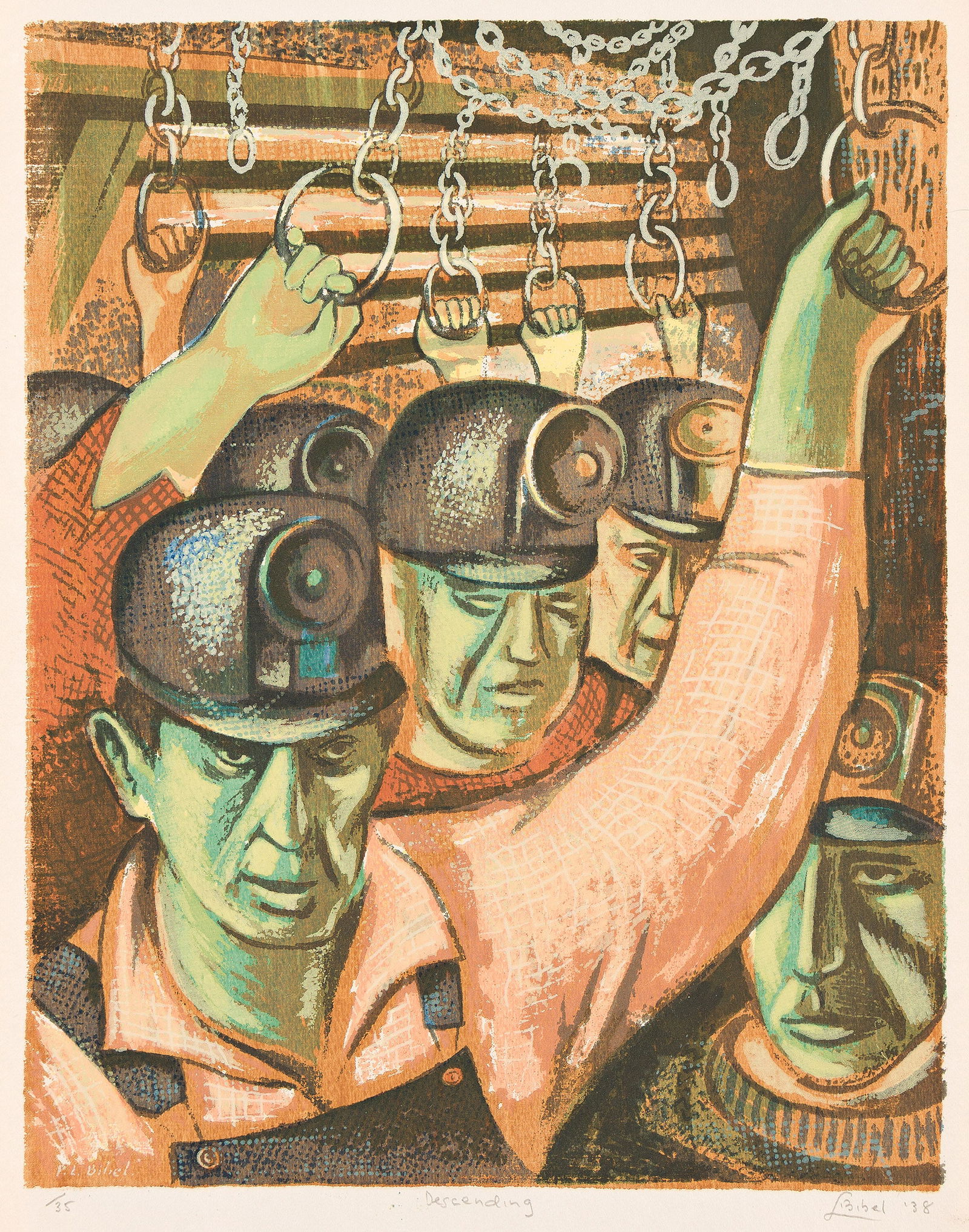 Leon Bibel, Descending, 1938. (1 of 1)