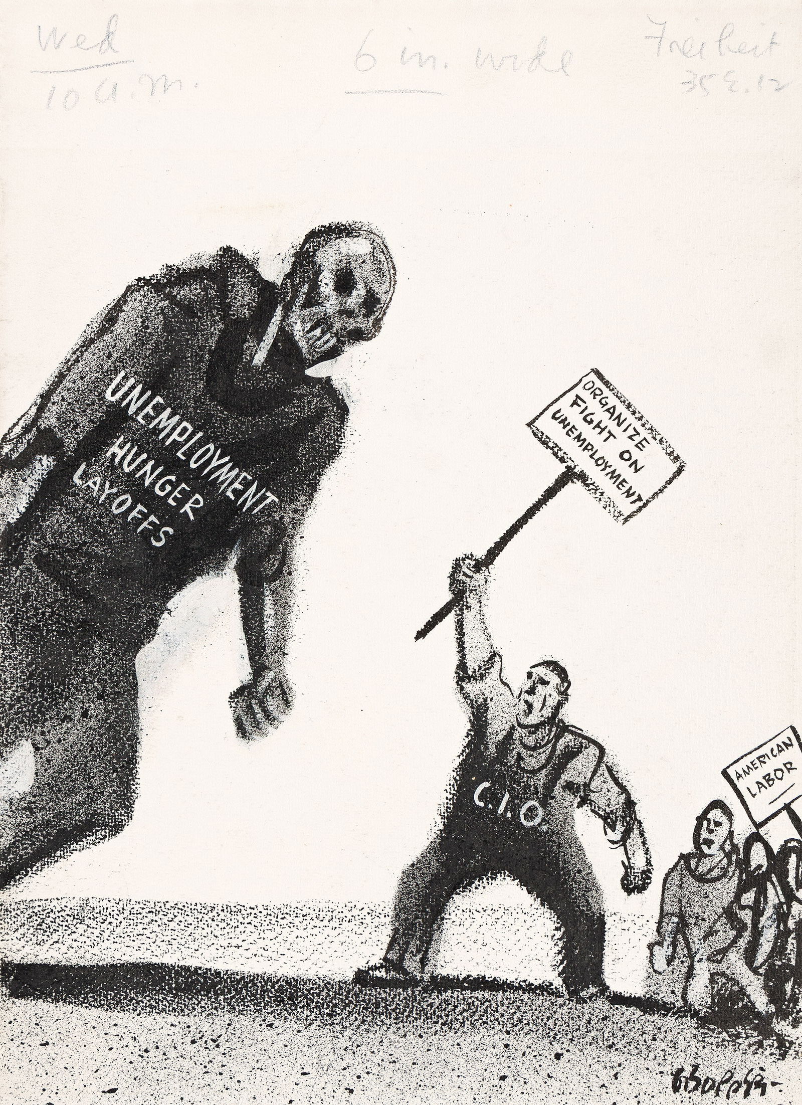 William Gropper, "Organize fight on unemployment," circa 1935. (1 of 1)
