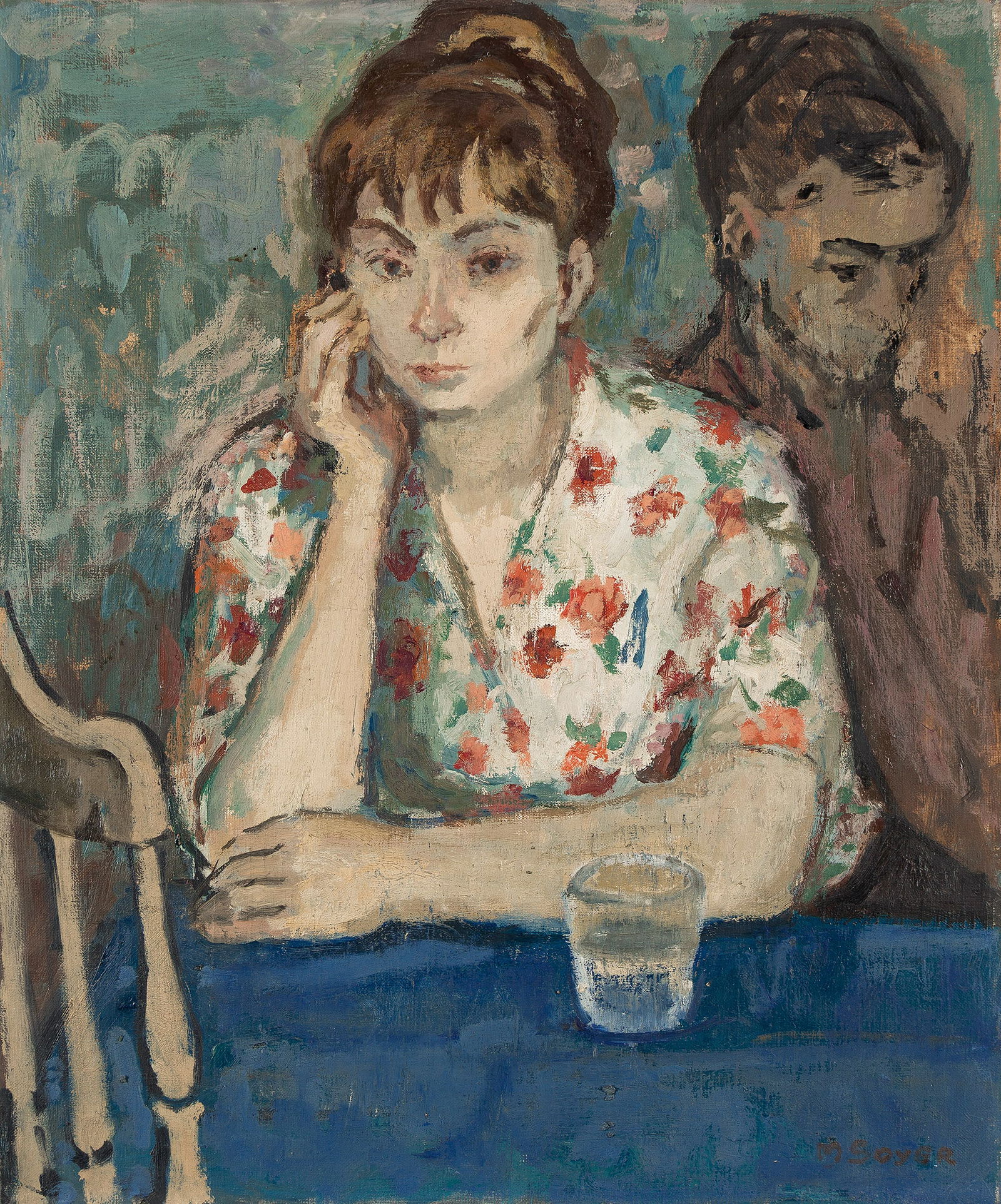 Moses Soyer, Untitled (Couple at a Table). (1 of 1)