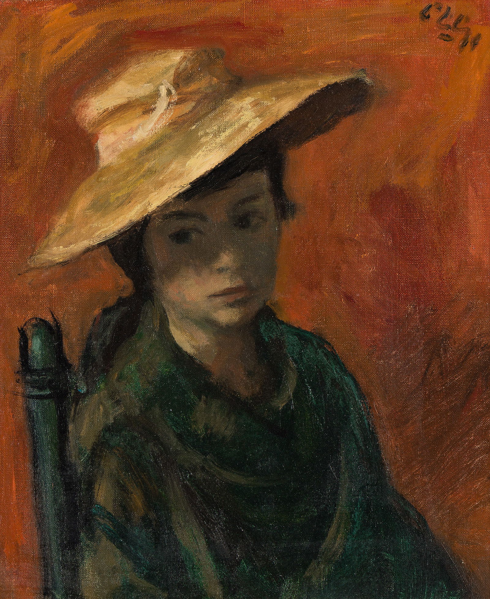 Robert Philipp, Figure in Yellow Hat.: Robert Philipp(1895-1981)Figure in Yellow Hat.Oil on canvas.Signed in oil at upper right.14 x 12 in. (35.6 x 30.5 cm.), Frame: 21 1/4 x 19 1/2 in. (54 x 49.5 cm.) Provenance:Nathan Altman,