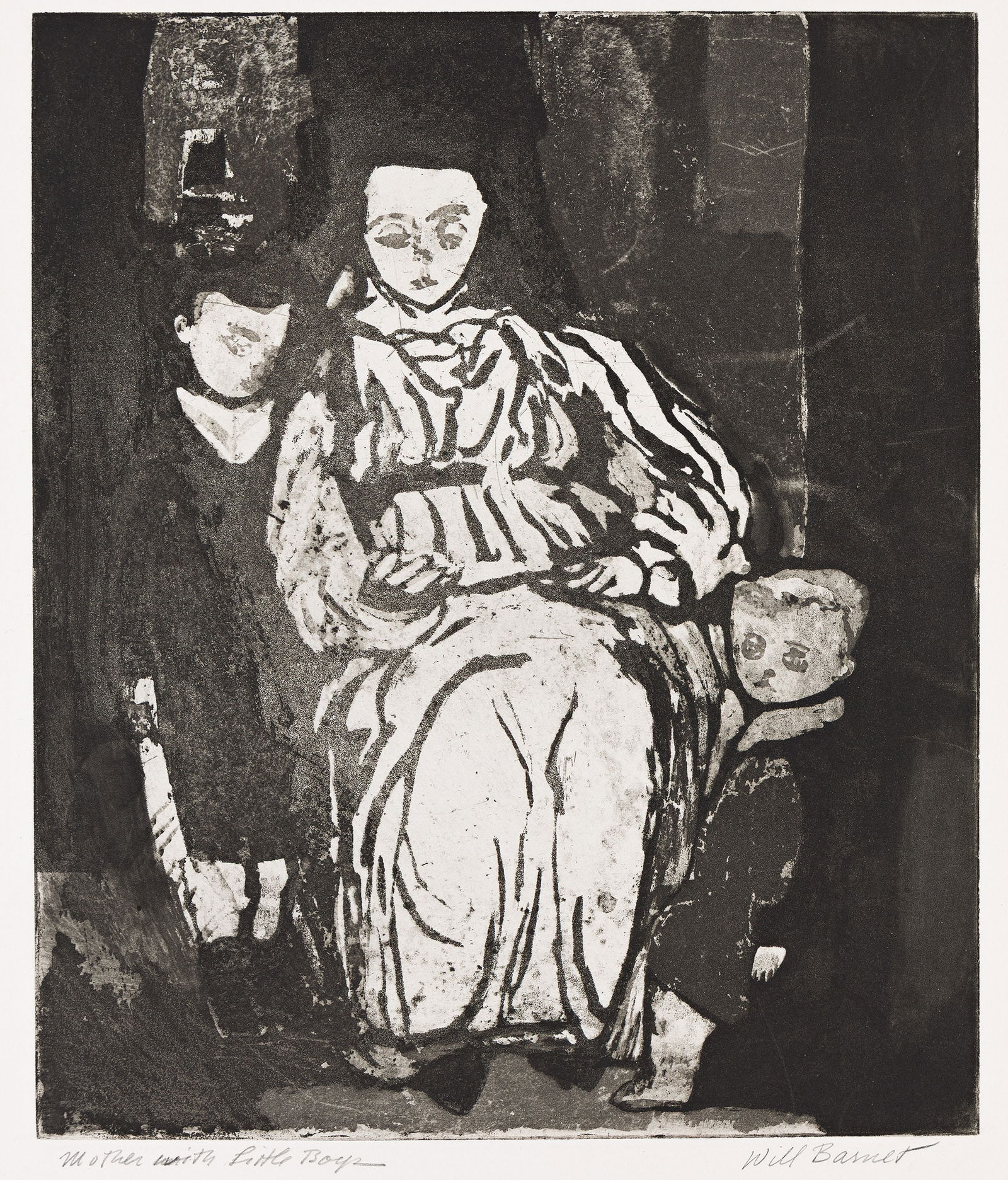 Will Barnet, Mother With Little Boys, 1942. (1 of 1)