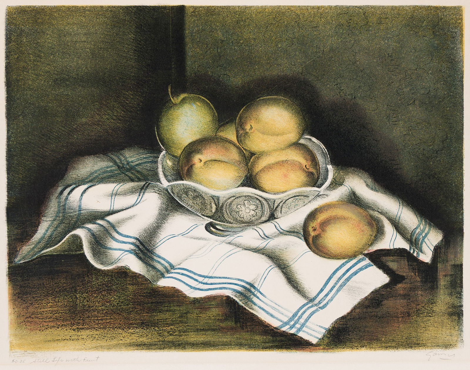 Emil Ganso, Still Life with Peaches, 1935. (1 of 1)