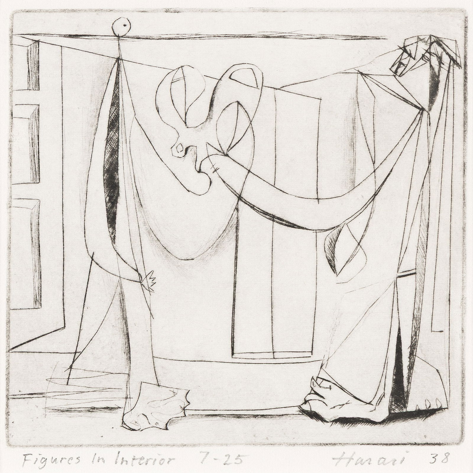 Hananiah Harari, Figures in Interior, 1938. (1 of 1)