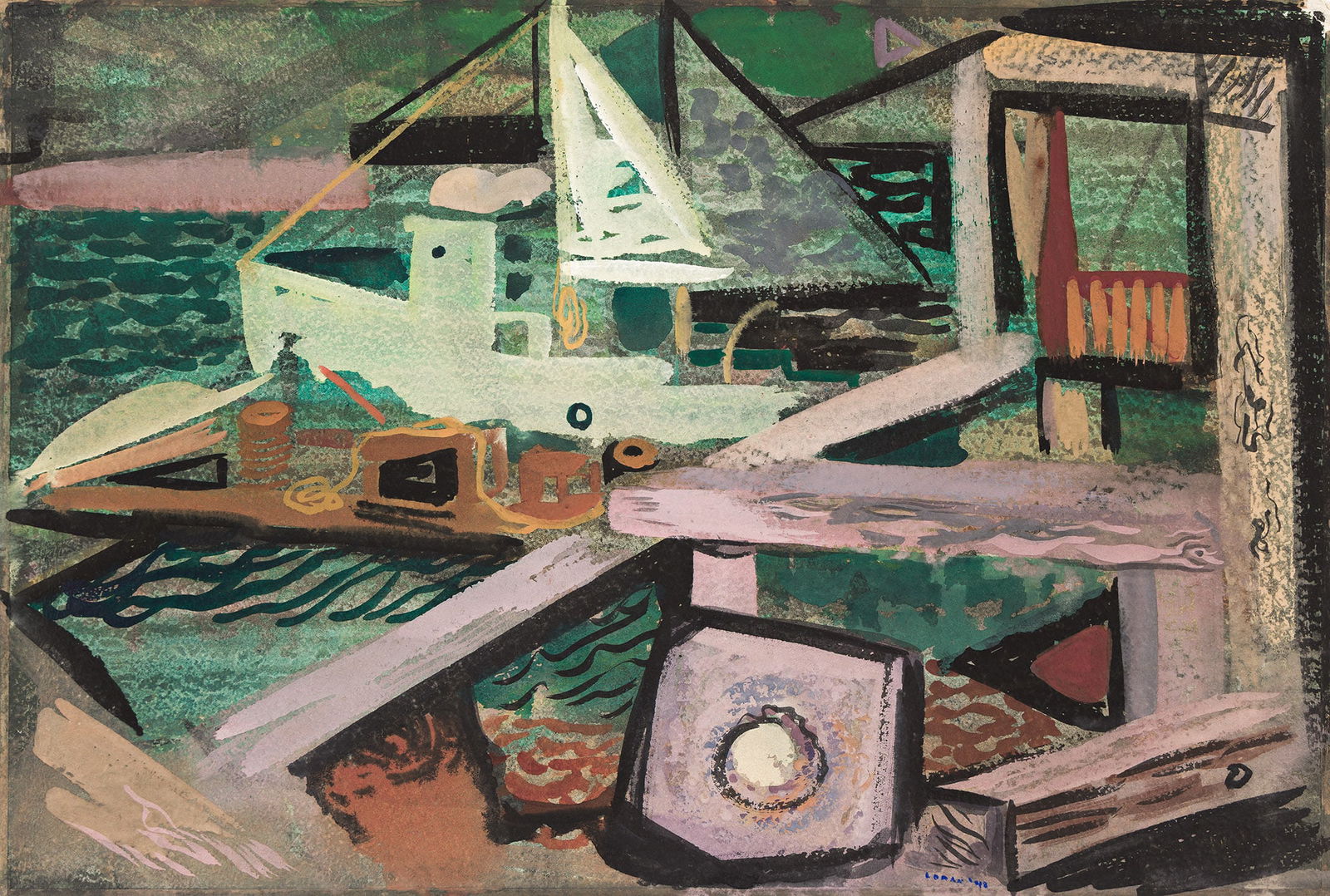 Erle Loran, Noyo Beach, 1948. (1 of 1)