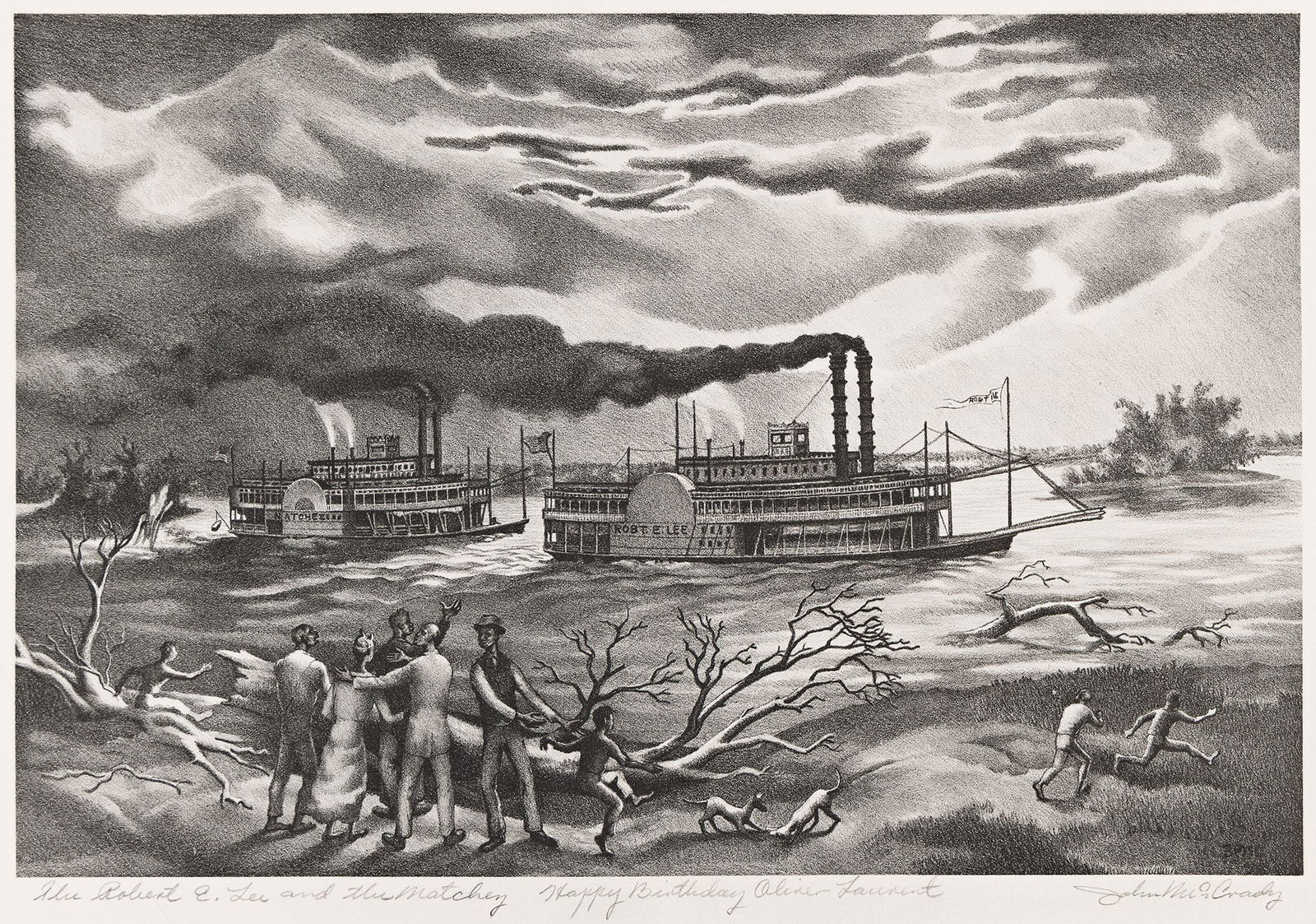 John McCrady, The Robert E. Lee and the Natchez, 1945. (1 of 1)