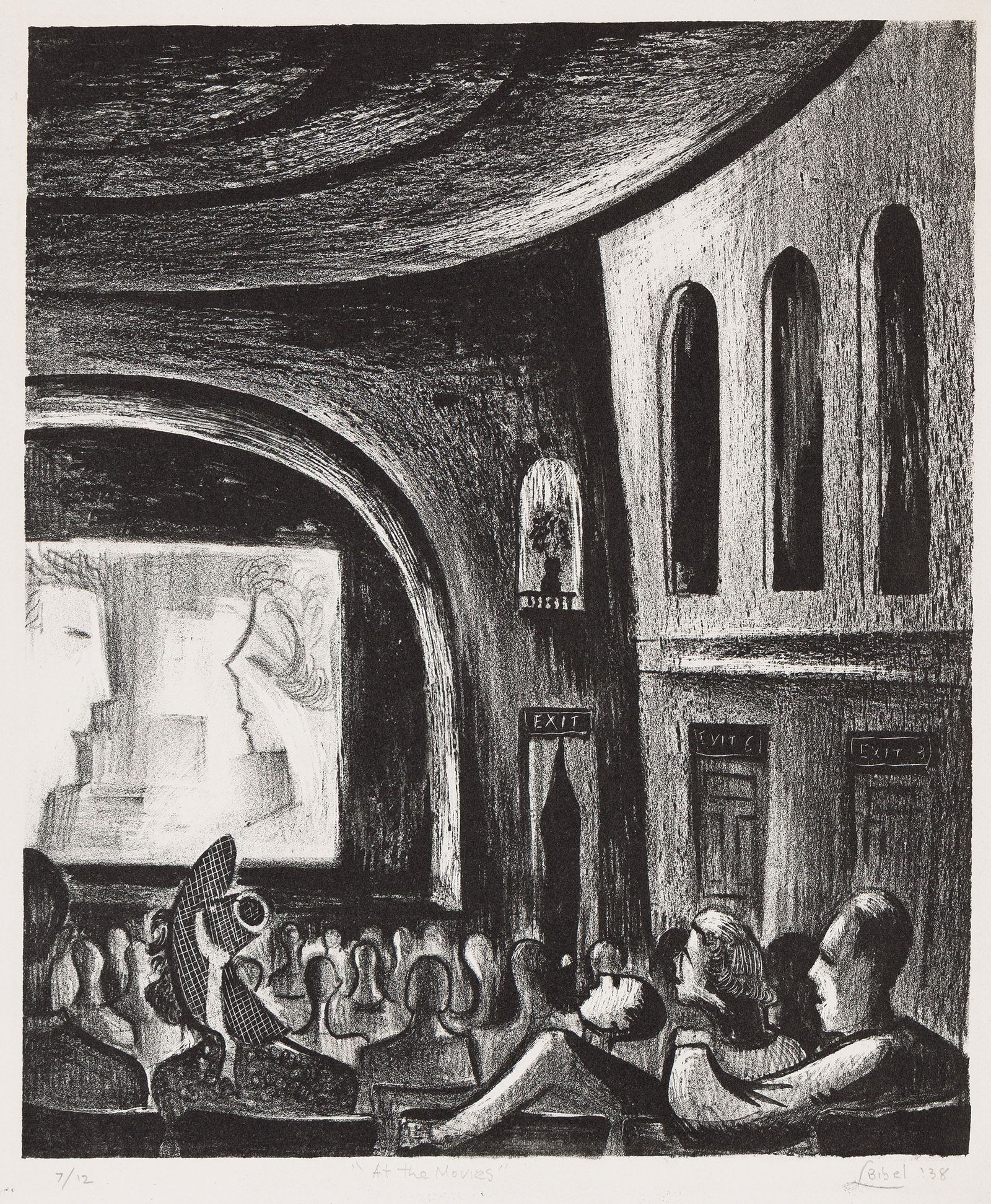 Leon Bibel, At the Movies (Movie Theatre), 1938. (1 of 1)