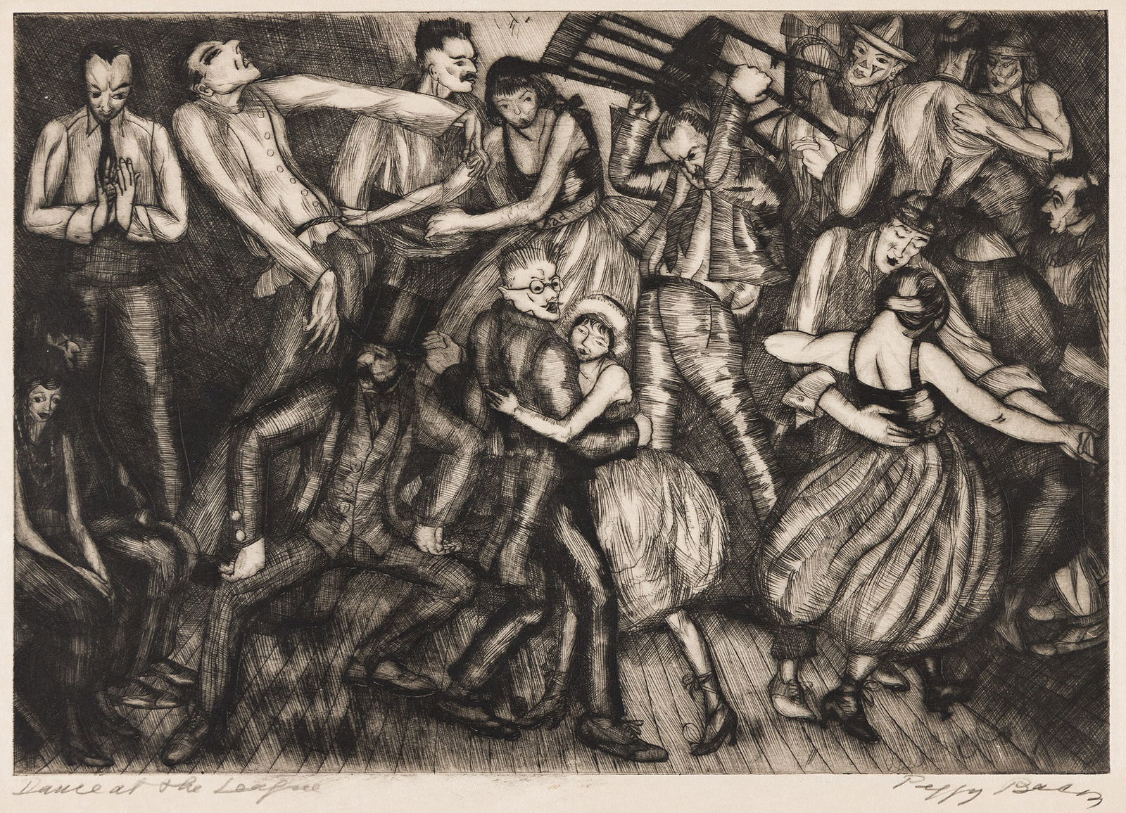 Peggy Bacon, Dance at the League, 1919. (1 of 1)