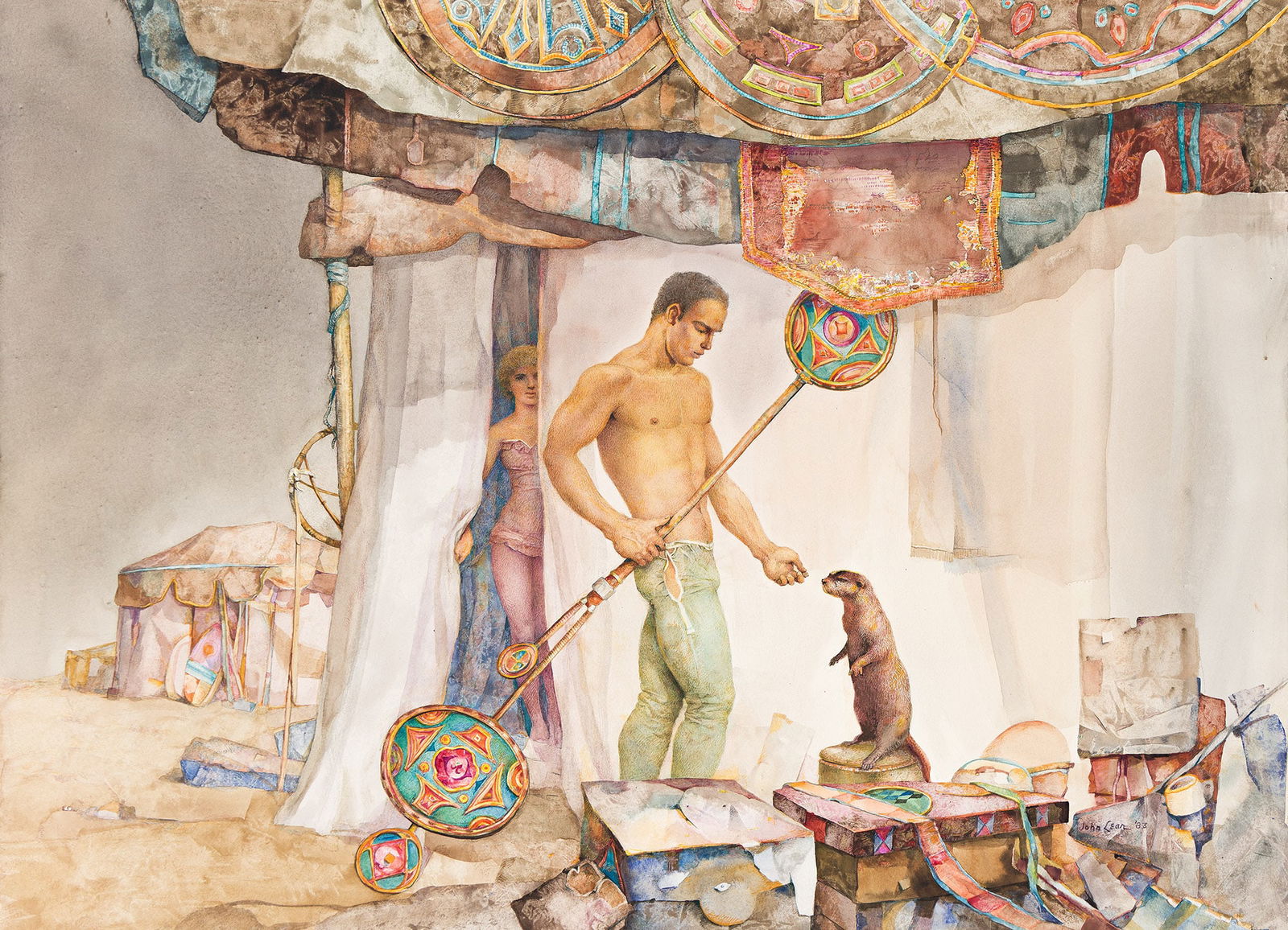 John B. Lear Jr., Otter. 1983.: John B. Lear Jr.1910-2008Otter. 1983.Watercolor on illustration board.Signed and dated lower right.20 x 27 1/4 in. (50.8 x 69.2 cm.), Frame: 29 x 33 in. (73.7 x 83.8 cm.) Provenance:Pearl