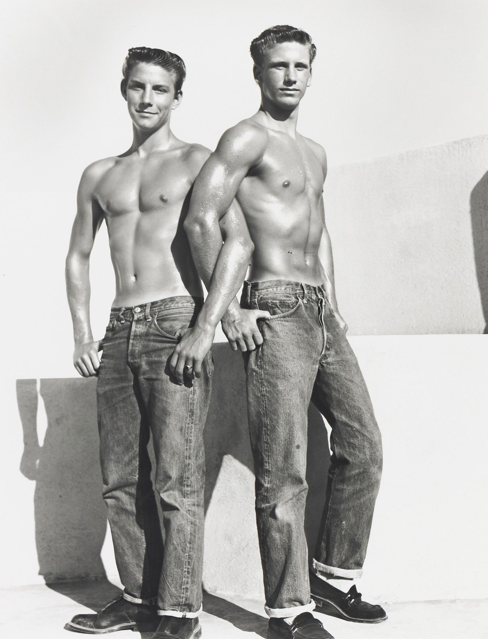 Bob Mizer, Ted Bentley & Dick Kreutel * Roy Webb & Robert Jackson * Gene Wilkinson. Circa 1950s;: Bob Mizer1922-1992Ted Bentley & Dick Kreutel * Roy Webb & Robert Jackson * Gene Wilkinson. Circa 1950s; printed February 1992.Silver prints (3)Each with Mizer's signature in ink, and the Bob Mizer/Ath