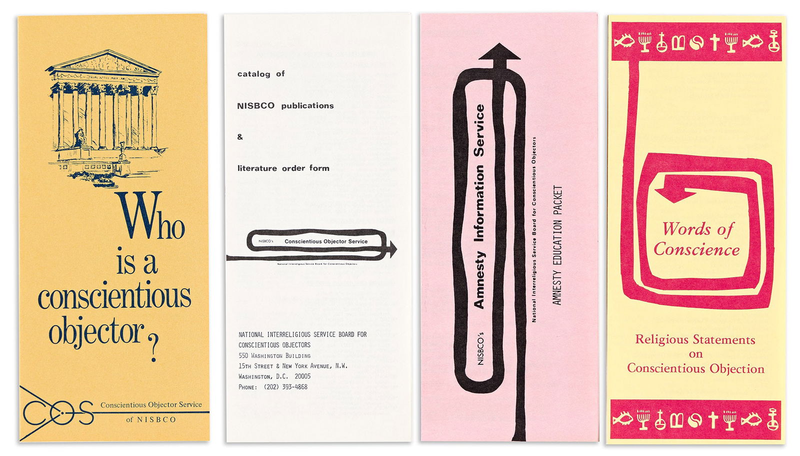 National Interreligious Service Board for Conscientious Objectors. Amnesty Education Packet. 1970s. (1 of 2)