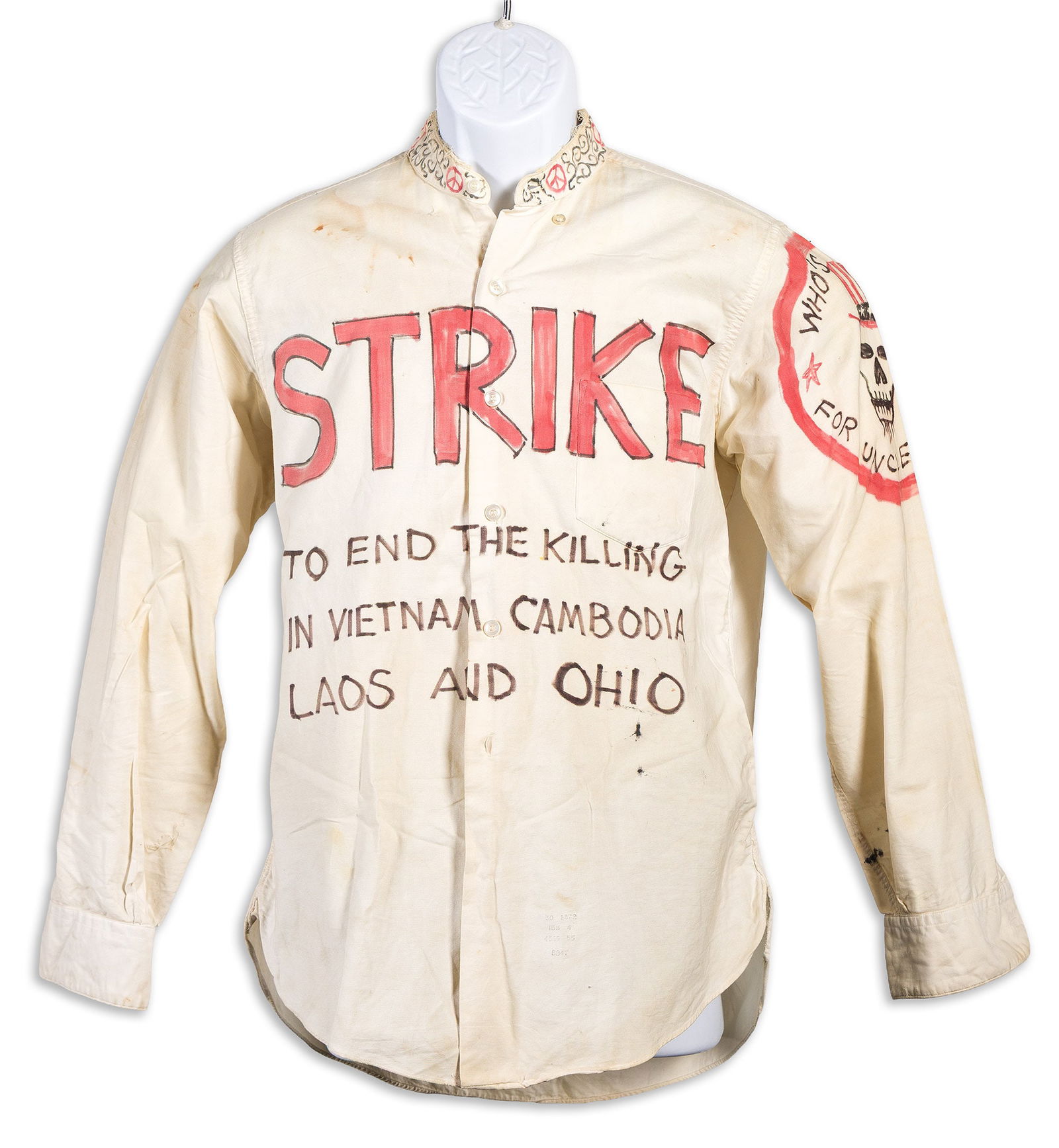 Hand-Drawn Protest Shirt. Circa 1970. (1 of 3)