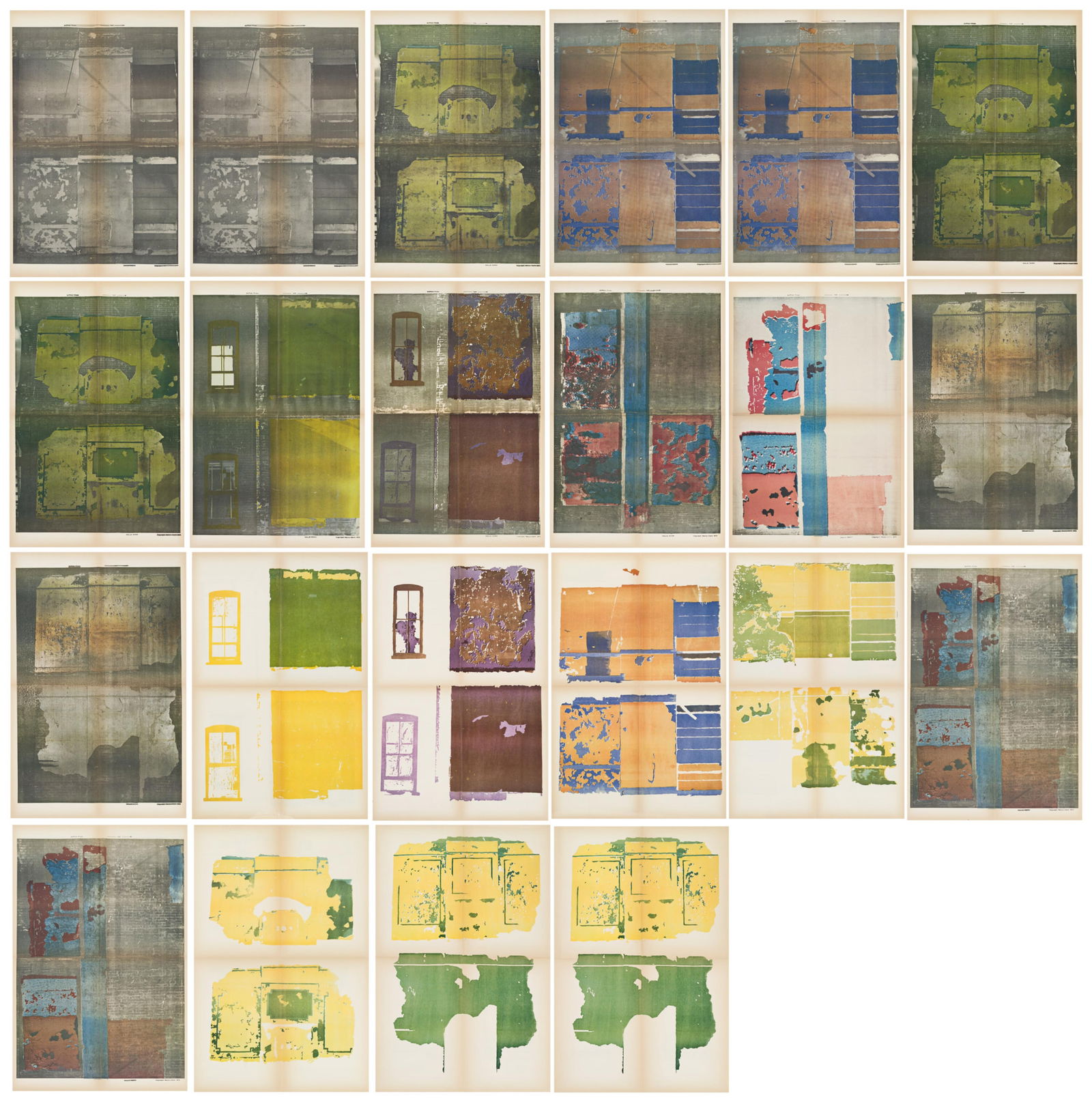 Gordon Matta-Clark, Walls Paper (Group of 22 screen-prints). 1972. (1 of 20)