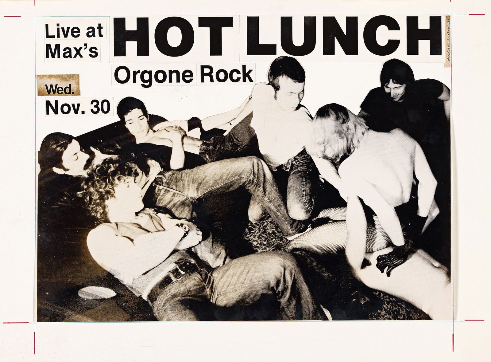 Dirk Rowntree, Maquette for Hot Lunch flyer. 1977. (1 of 1)