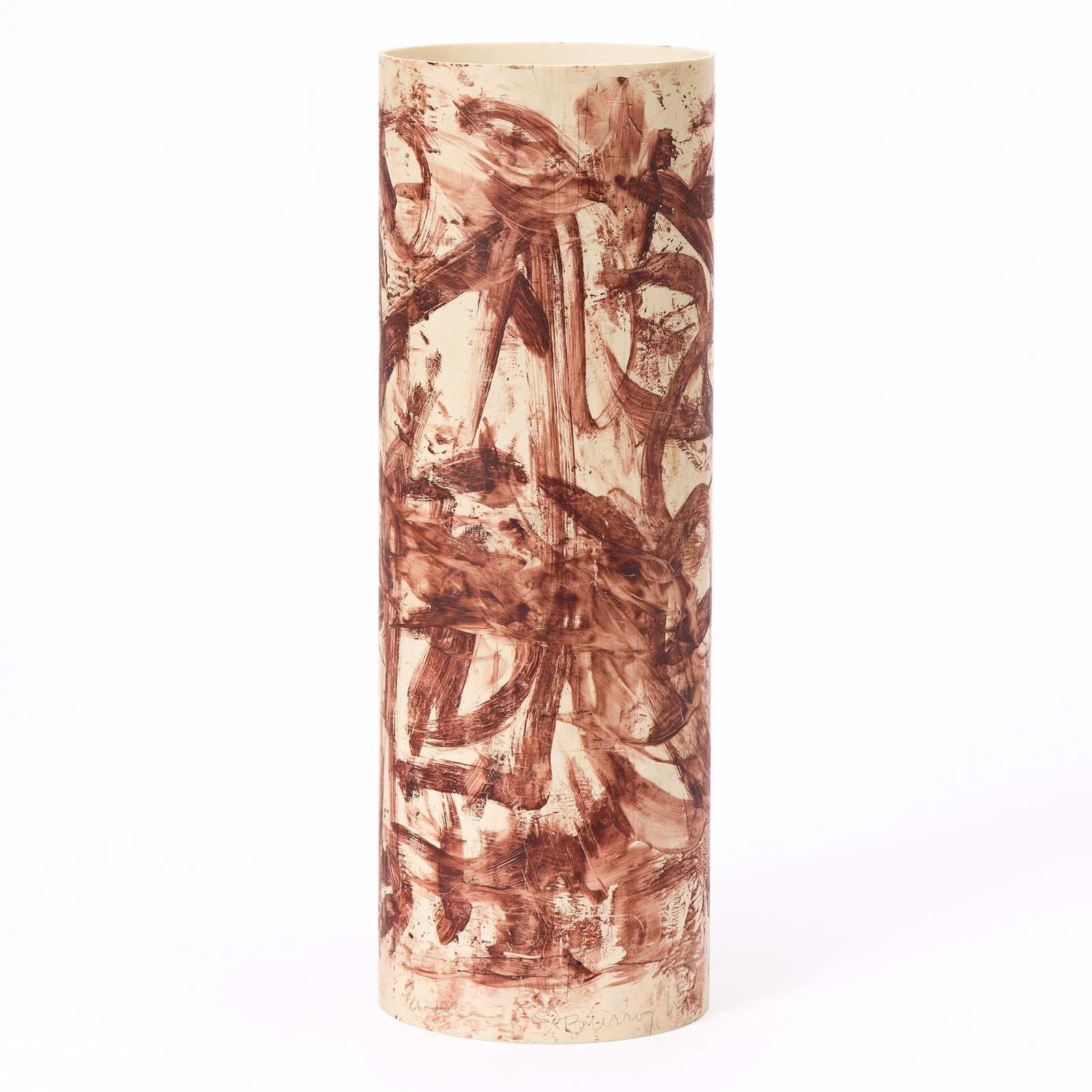 William S. Burroughs, Painting on PVC pipe. Circa 1992. (1 of 4)