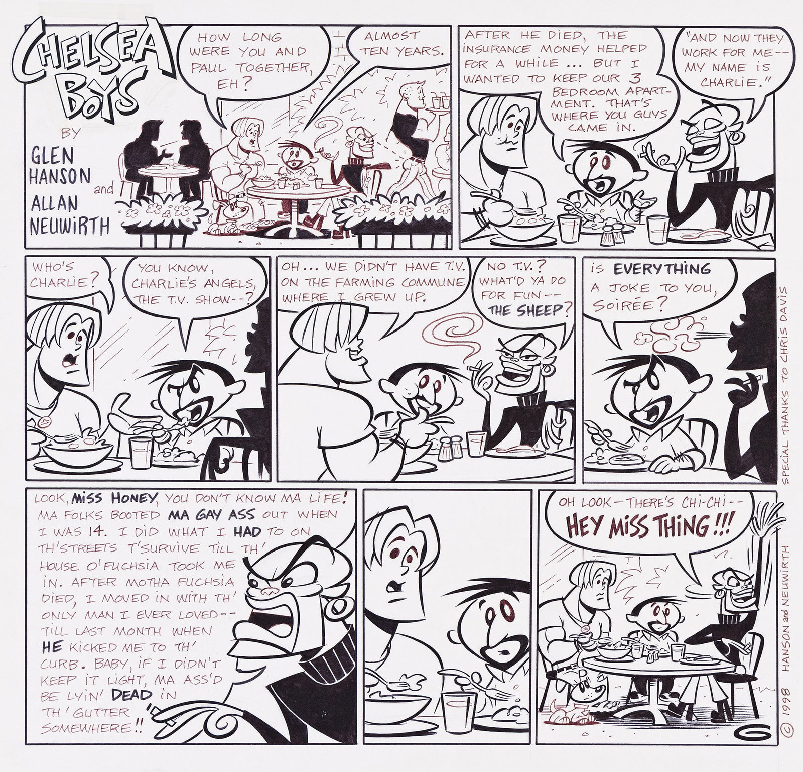 Glen Hanson and Allan Neuwirth, Chelsea Boys #6 - The Roomies at Dinner. 1998. (1 of 1)