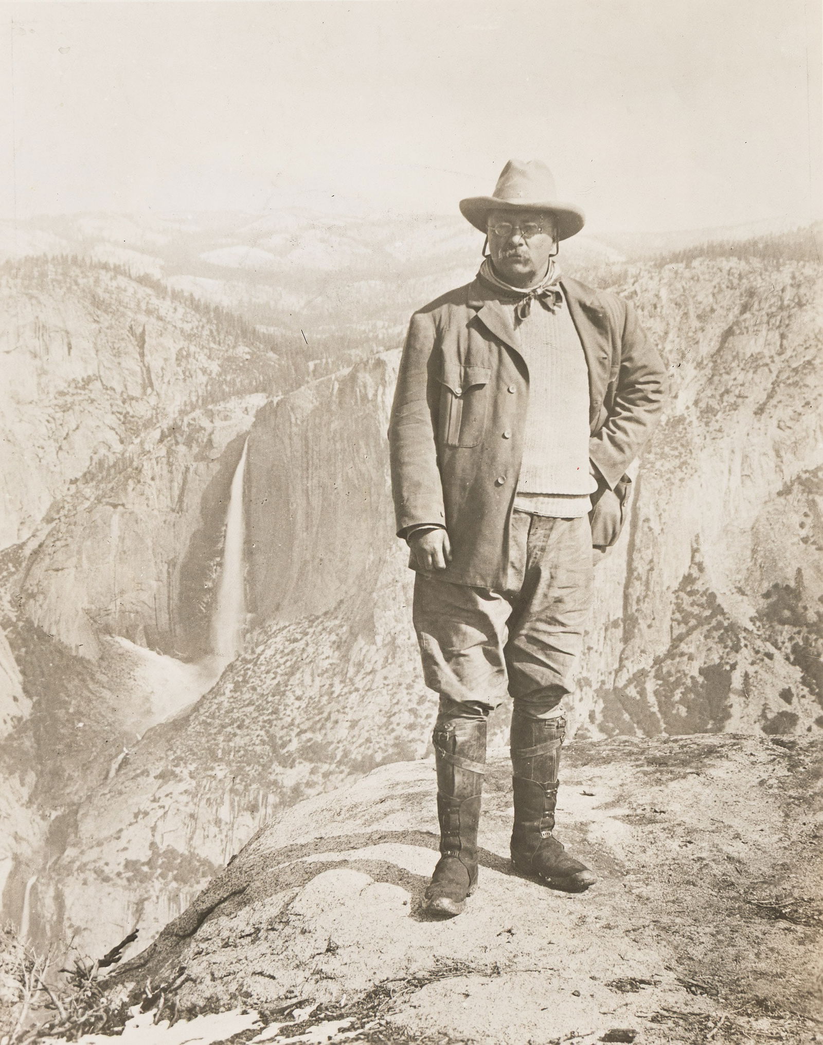 Teddy Roosevelt in Glacier Point, Yosemite. 1903; printed circa 1930. (1 of 1)