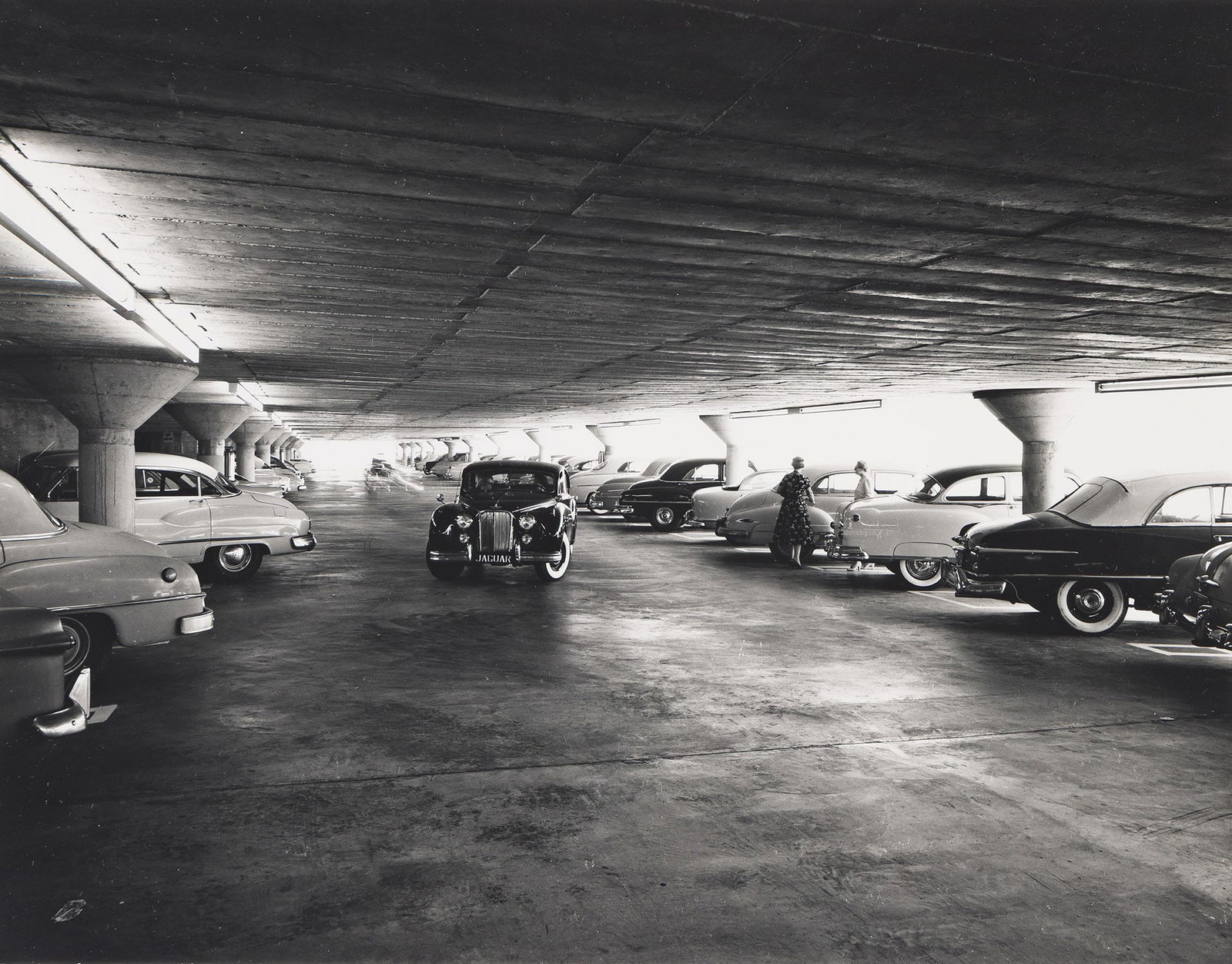 Julius Shulman. Parking Lot for the May Company at Wilshire and Fairfax. Circa 1954.: Julius Shulman1910-2009Parking Lot for the May Company at Wilshire and Fairfax. Circa 1954.Silver printWith Shulman's Los Angeles credit stamp and an Albert C. Martin and Associates stamp, and a capti