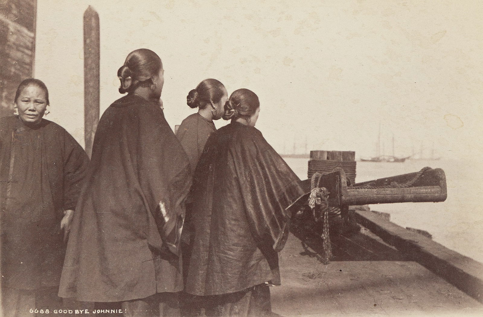 William Henry Jackson. Goodbye Johnnie! Circa 1880.: William Henry Jackson1843-1942Goodbye Johnnie! Circa 1880.Albumen printWith Jackson's title and inventory number "6688" in the negative and his W.H. Jackson Photo Co. credit on mount recto.The image 4