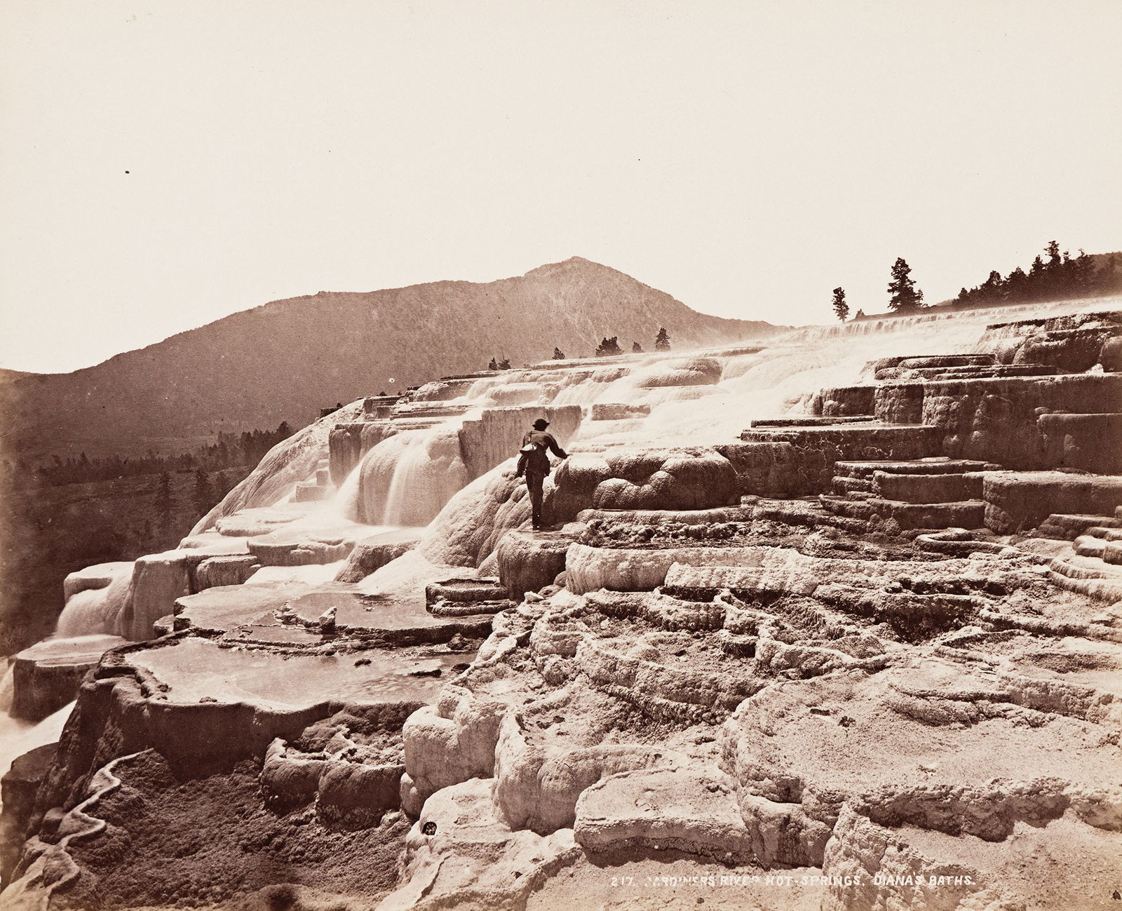 William Henry Jackson. Gardiner's River, Hot Springs, Diana's Baths (with Thomas Moran). 1871. (1 of 1)