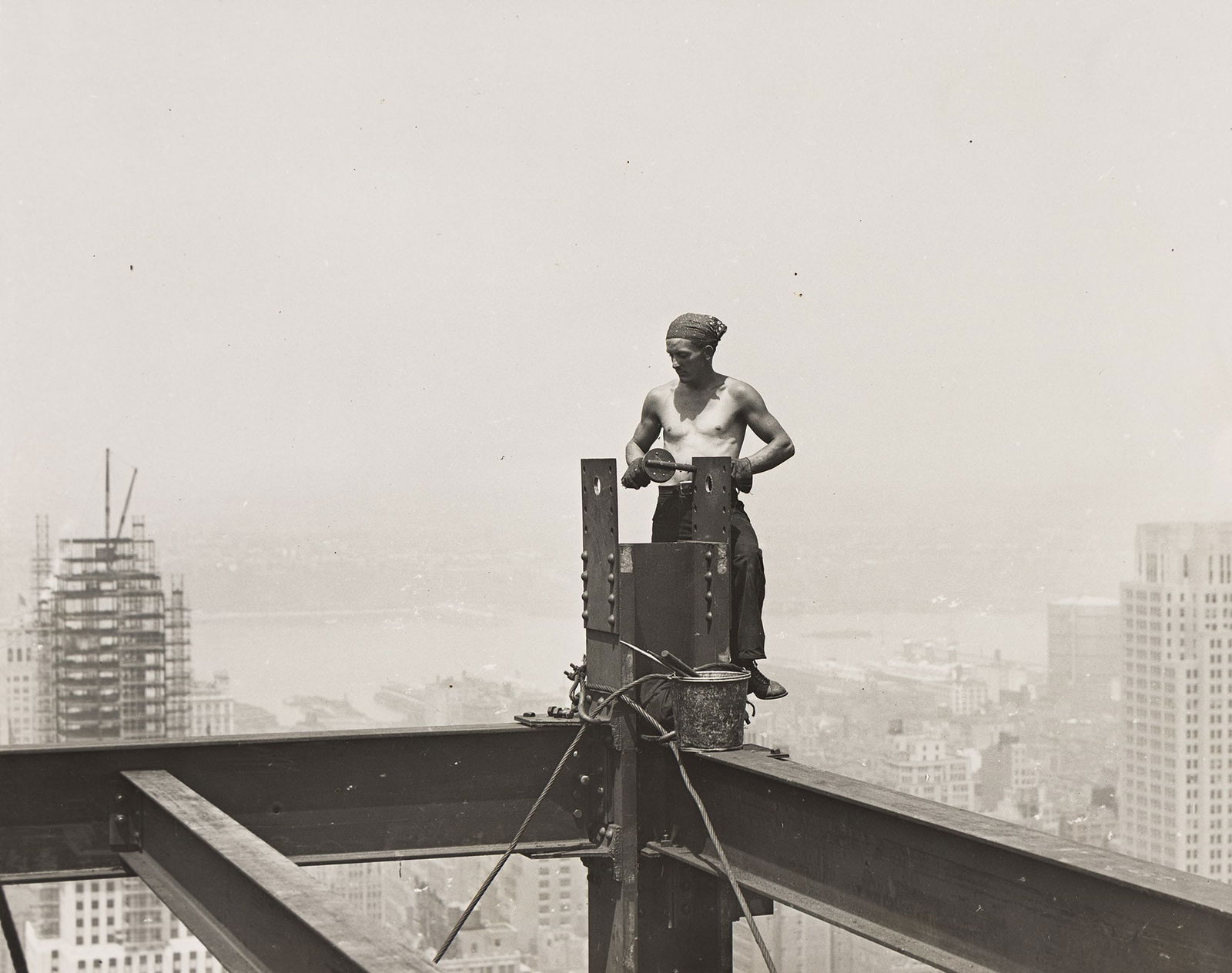 Lewis W. Hine. On the Hoist, Riveter on the Empire State Building. 1931. (1 of 1)