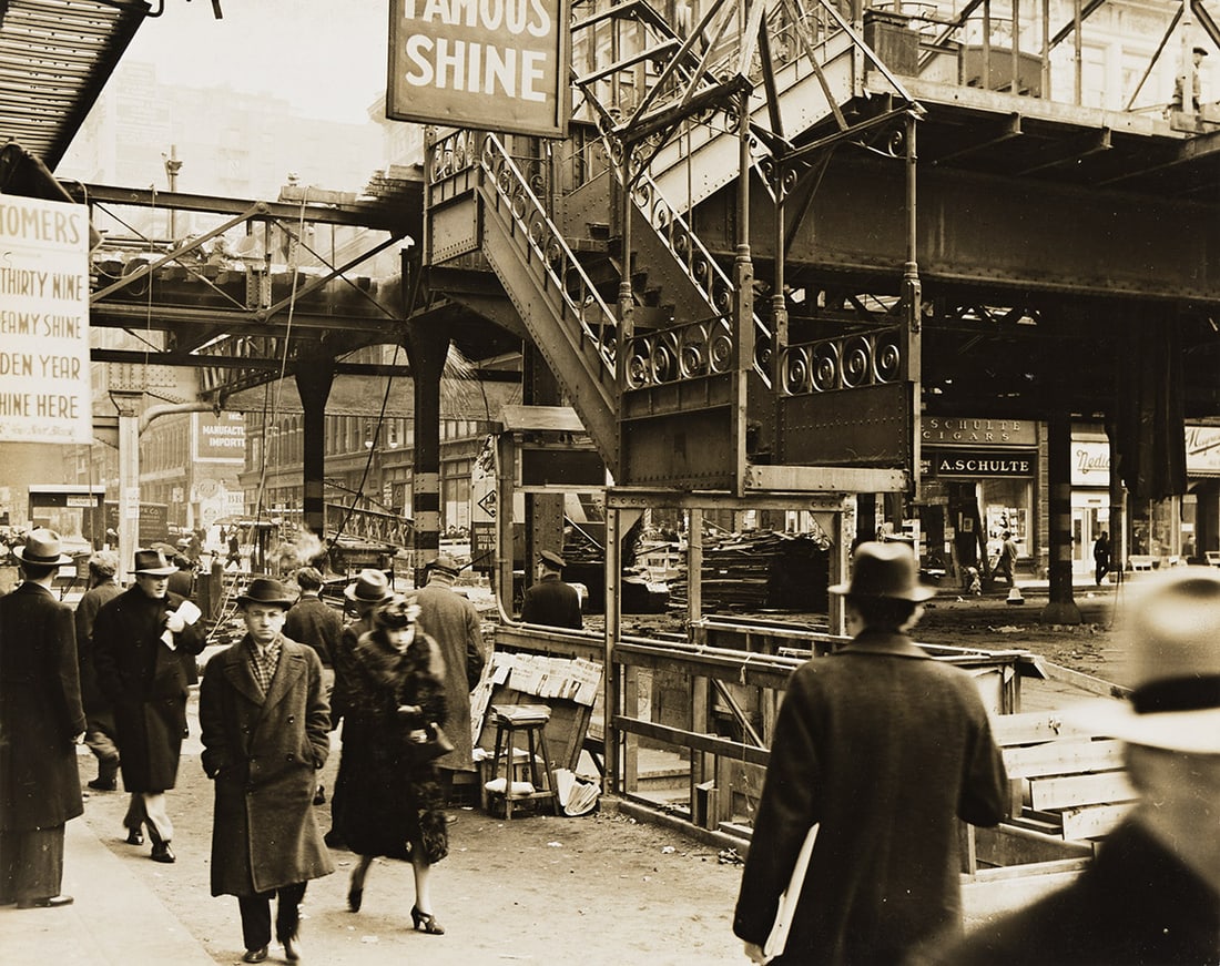 Sid Grossman. New York - the Eighth Avenue "El" goes down. Circa 1941. (1 of 1)