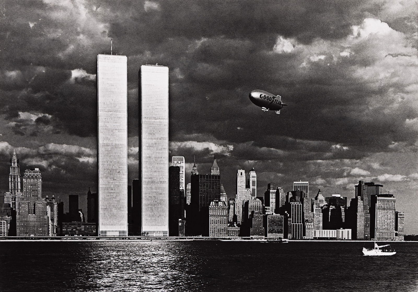 George Forss. Lower Manhattan Skyline with Blimp. 1977. (1 of 1)