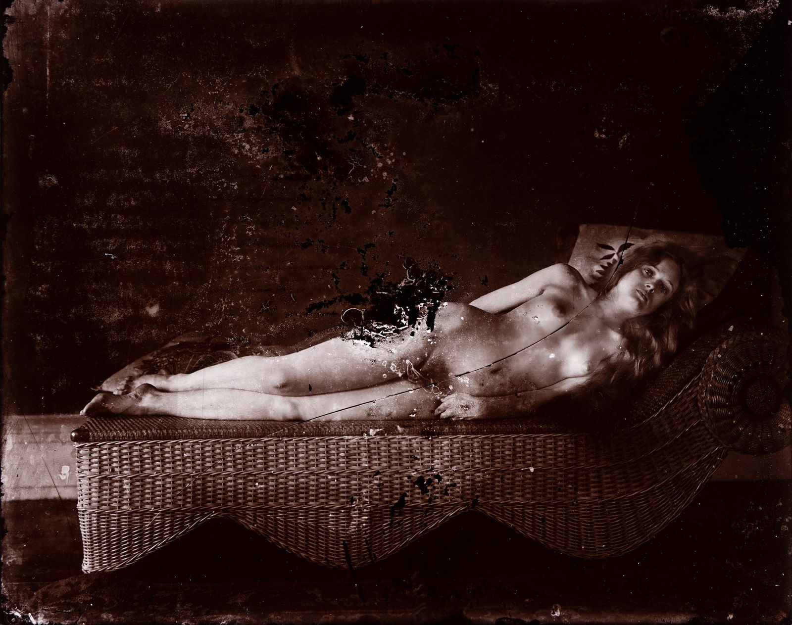 E.J. Bellocq. Storyville portrait. 1911-13; printed 1970s by Lee Friedlander.: E.J. Bellocq1873-1949Storyville portrait. 1911-13; printed 1970s by Lee Friedlander.Gold-toned printing-out paper printWith Friedlander's Bellocq stamp and a notation in Friedlander's hand in pencil o