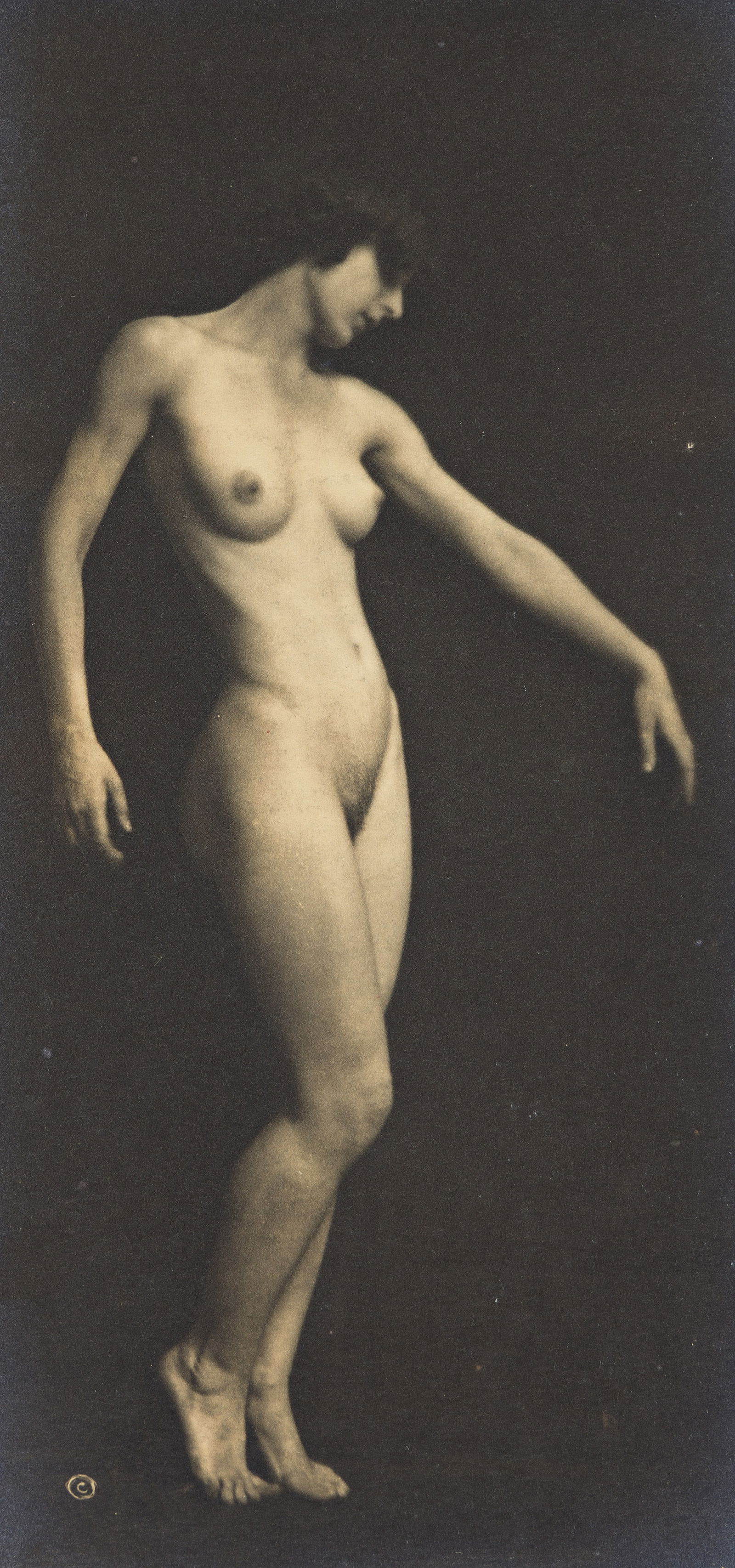 Album of female nudes containing 55 lovely photographs, with at least 35 by Nickolas Muray. 1920s.: Nickolas Muray1892-1965Album of female nudes containing 55 lovely photographs, with at least 35 by Muray. 1920s.Silver prints7 with a small copyright symbol in the negative. Oblong 4to, brown leather